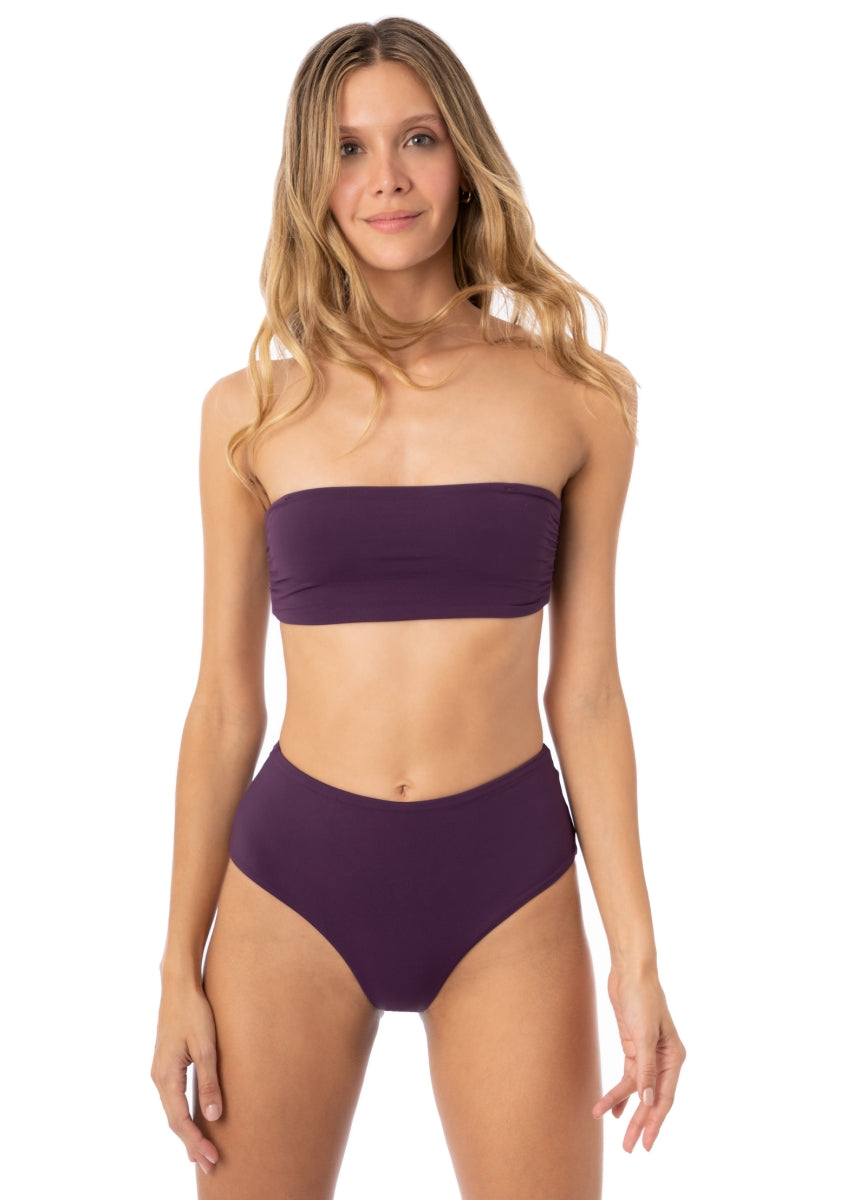 Maaji Dark Grape Bandy Strapless Bandeau Bikini Top