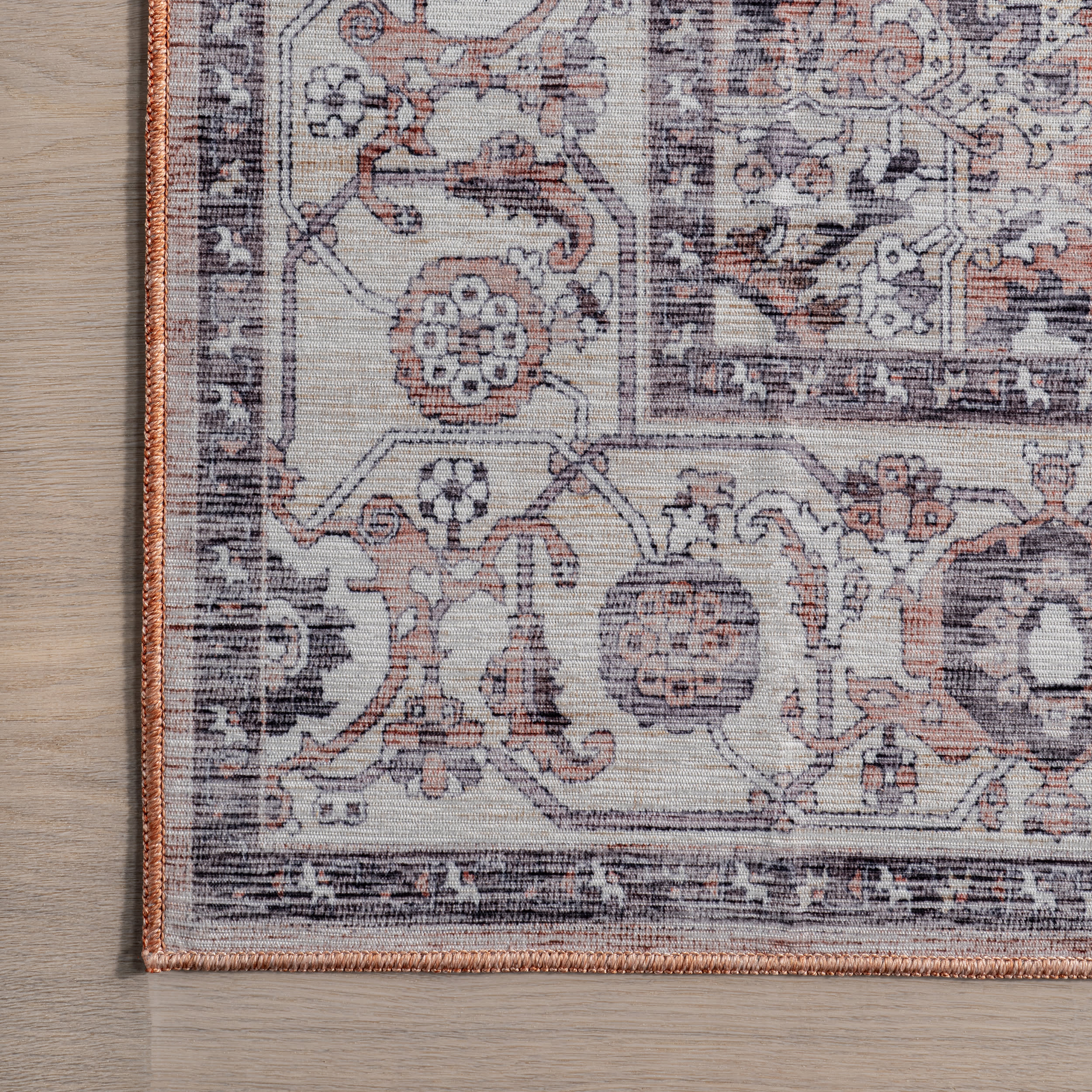 Ailish Botanical Washable Rug | Blush