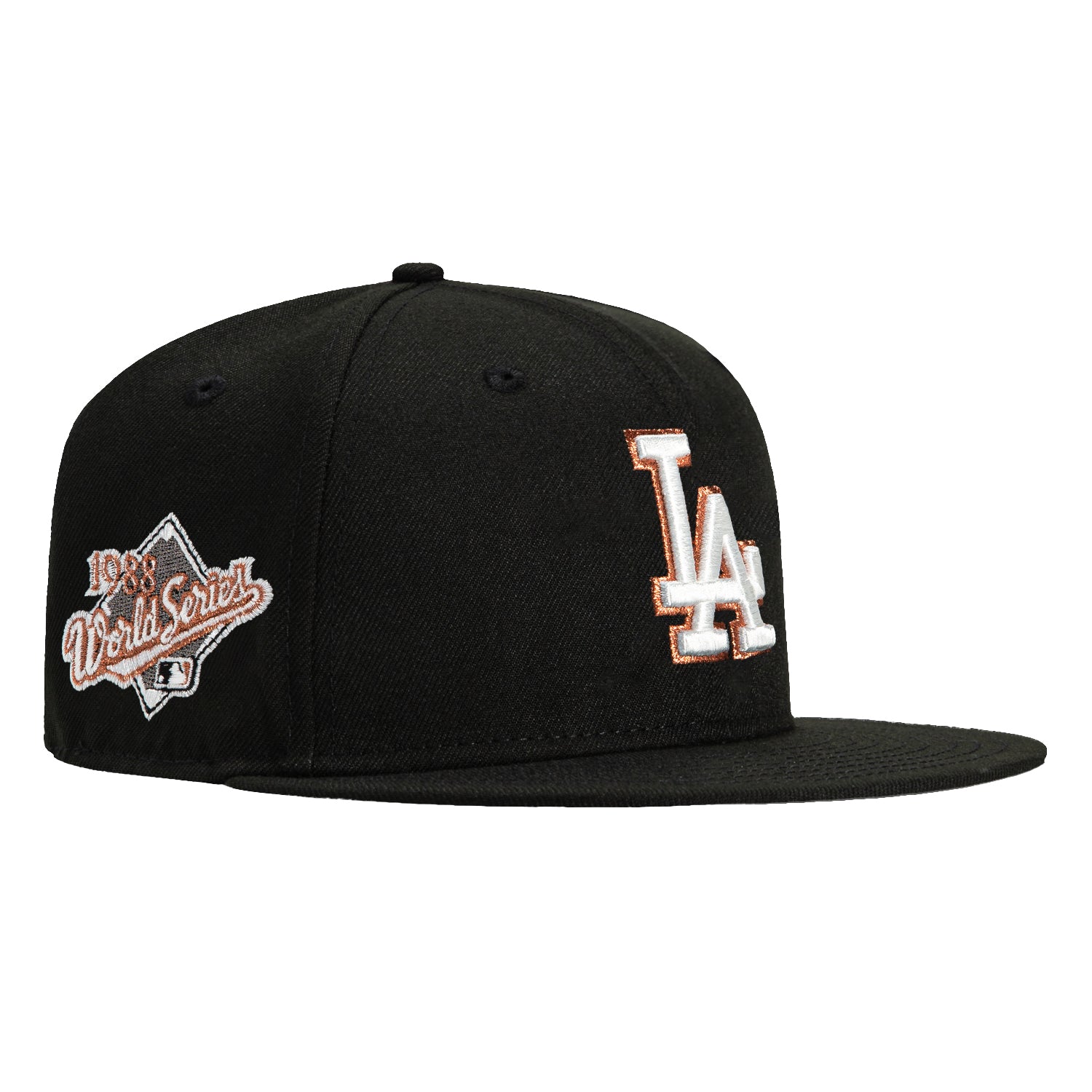 New Era 59Fifty Los Angeles Dodgers 1988 World Series Patch Hat - Black, Ivory, Metallic Copper