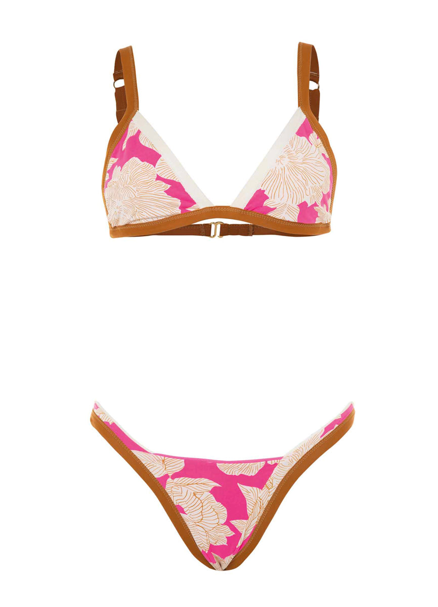 Maaji Radiant Pink Rewind Fixed Triangle Bikini Top