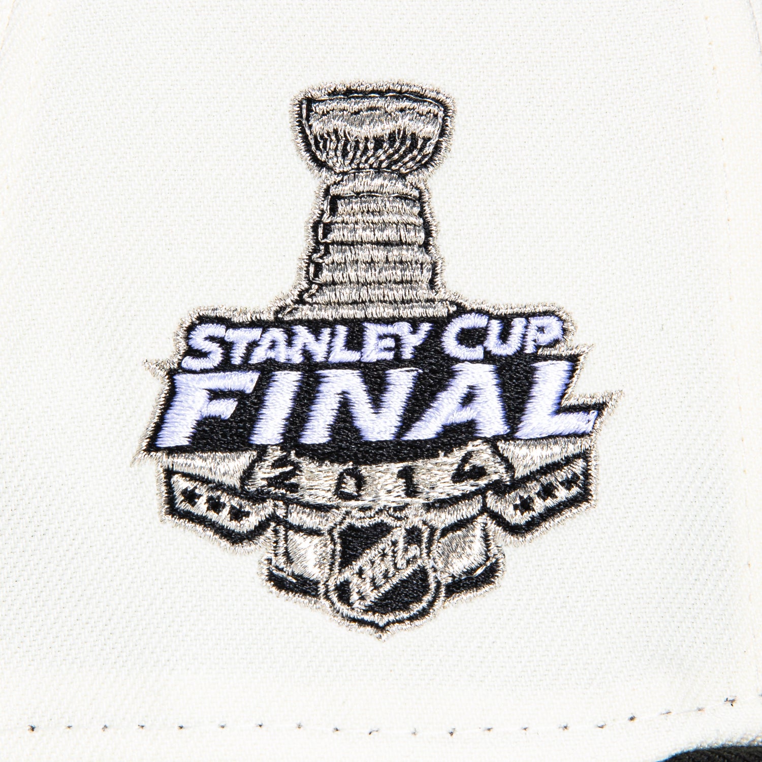 New Era 59Fifty Los Angeles Kings 2014 Stanley Cup Patch Word Hat - White, Black, Metallic Silver