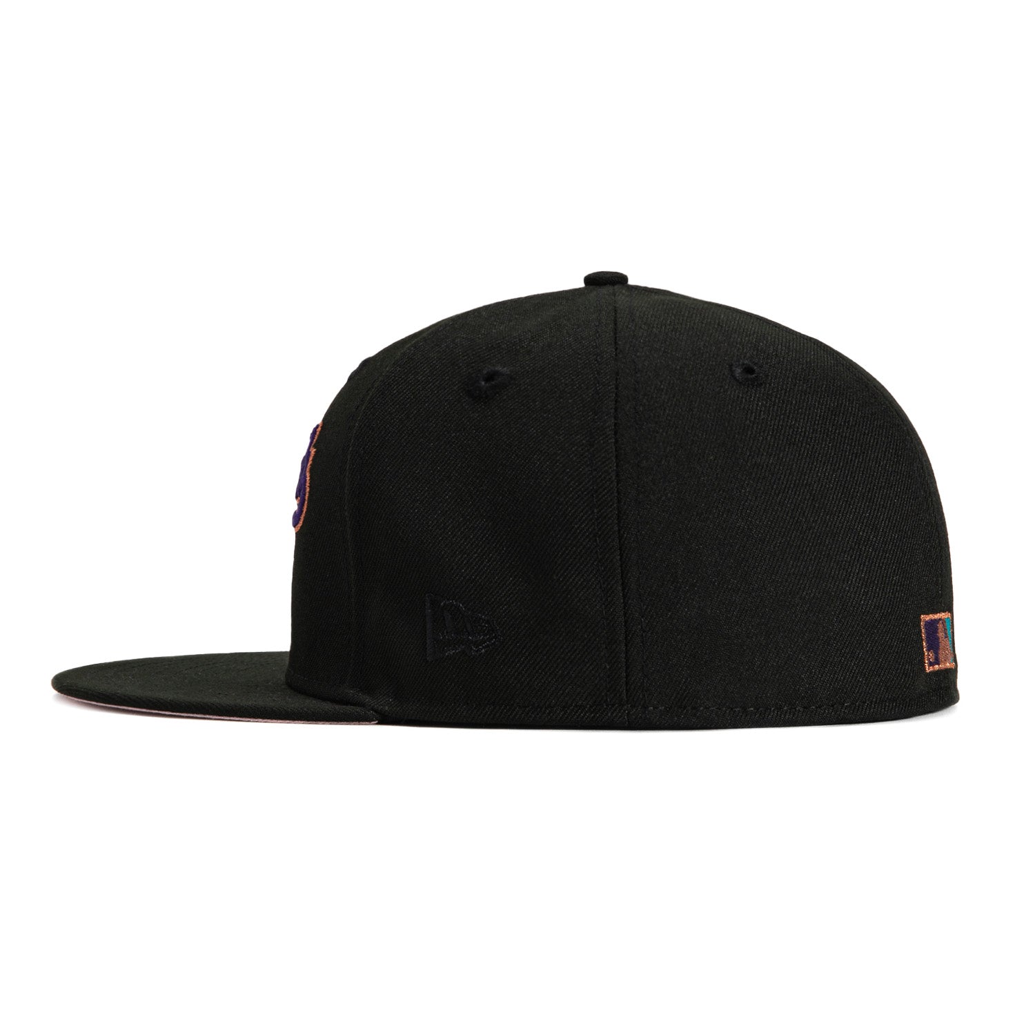 New Era 59Fifty Arizona Diamondbacks 2001 World Series Patch Script Hat - Black, Purple, Metallic Copper