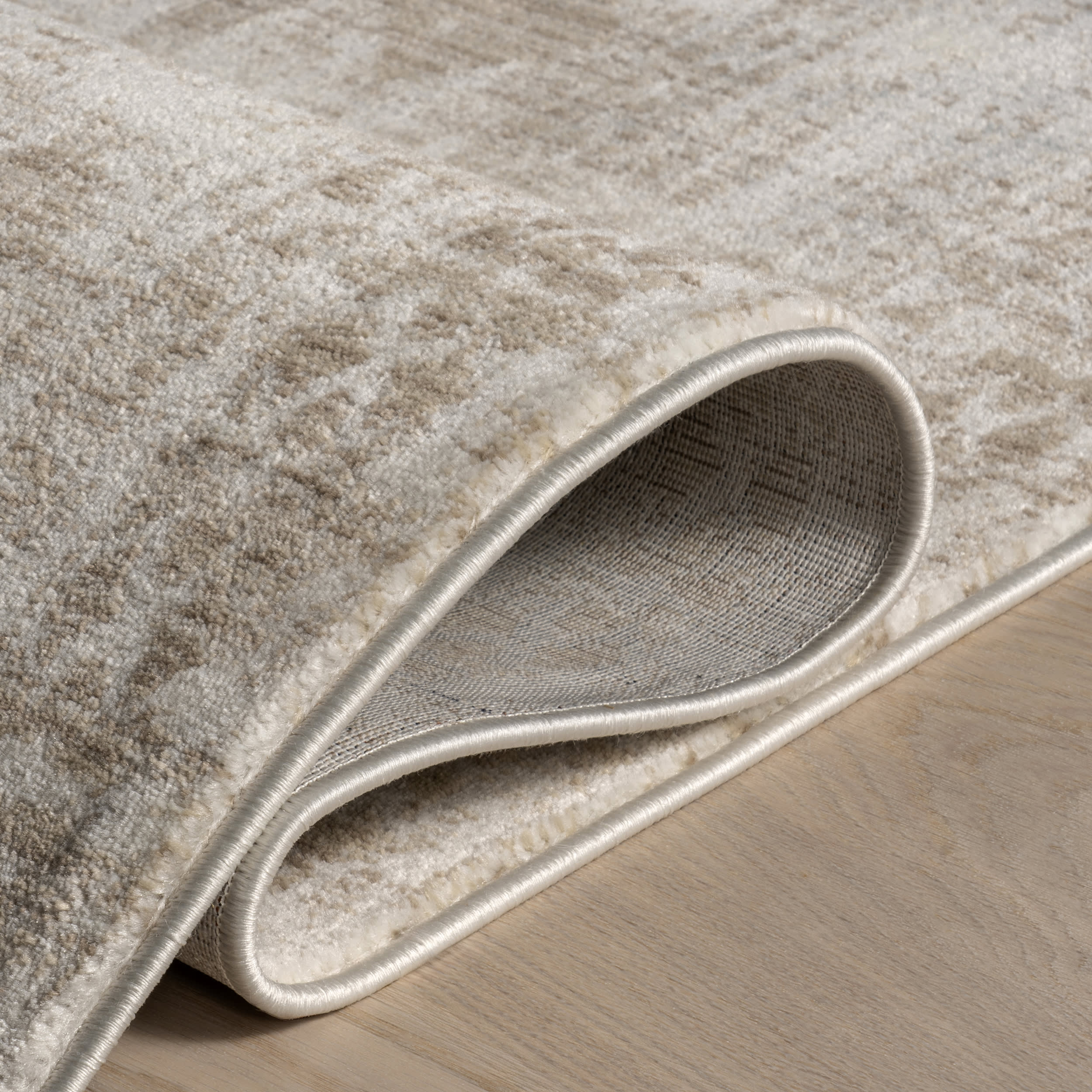 Saturdays Geometric Fringed Rug | Light Beige