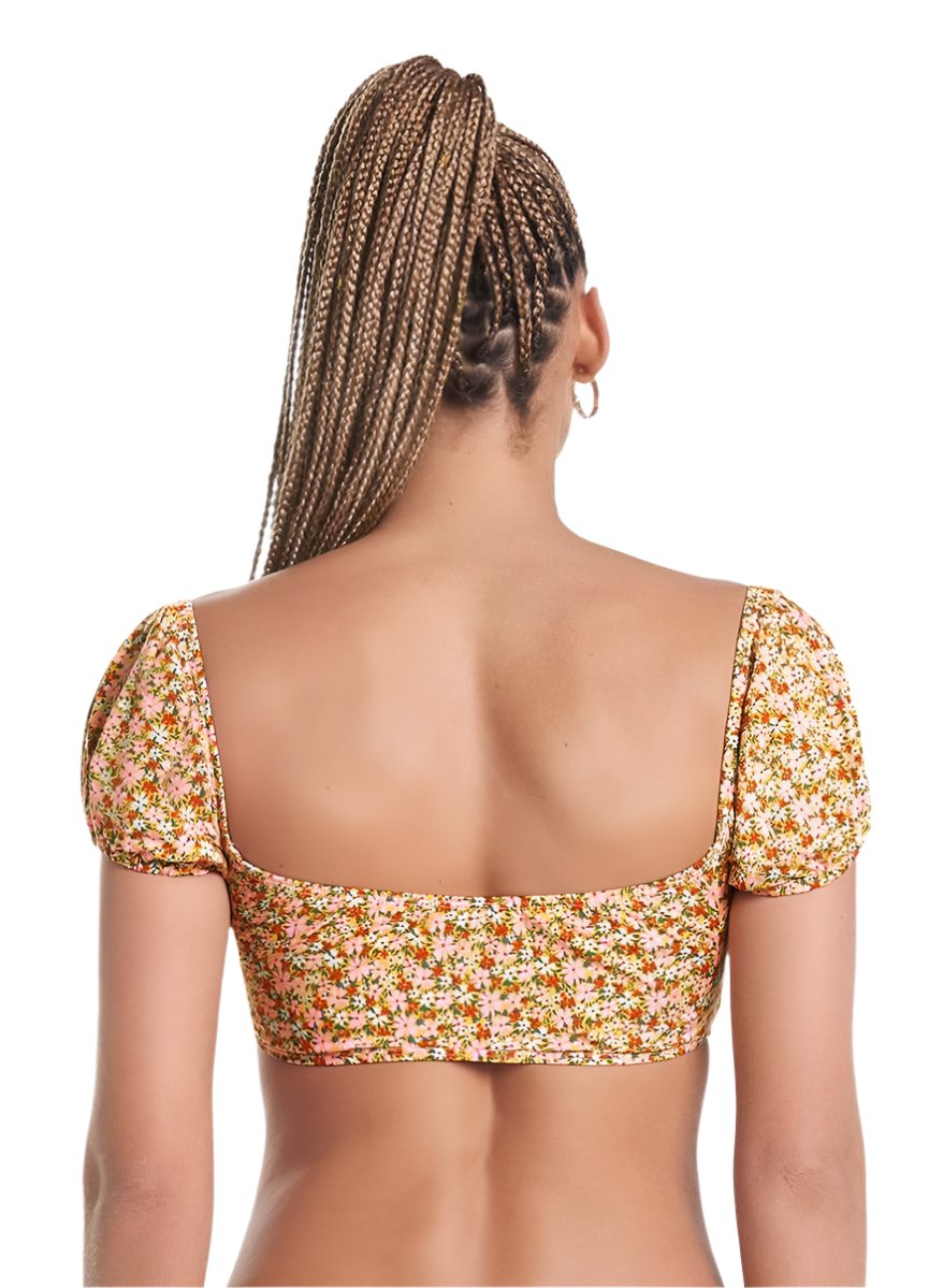 Maaji Cheery Blossom Kauai Puff Sleeve Bikini Top