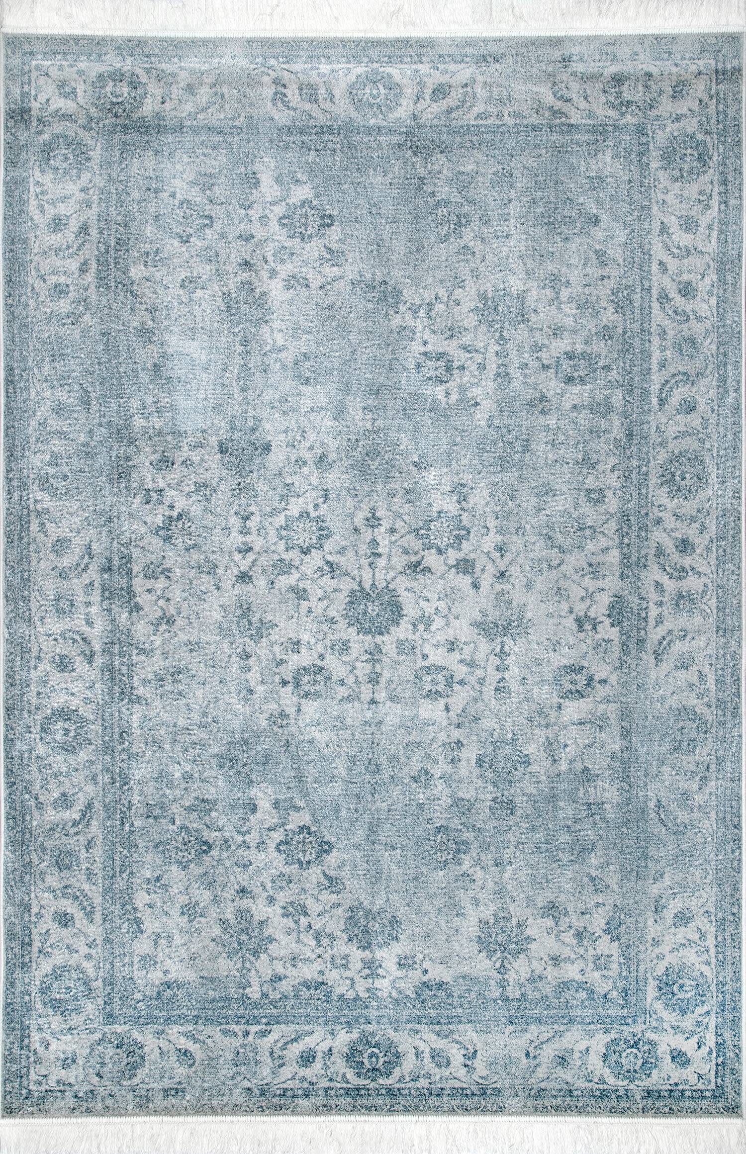 Miller Fading Floral Rug | Blue