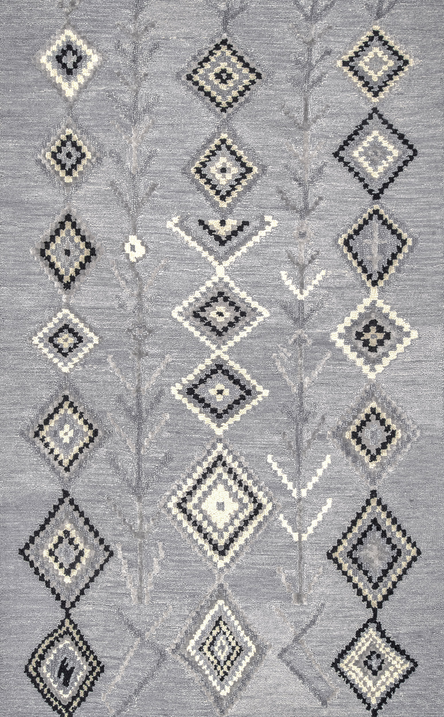 Ezra Moroccan Diamond Rug | Dark Grey