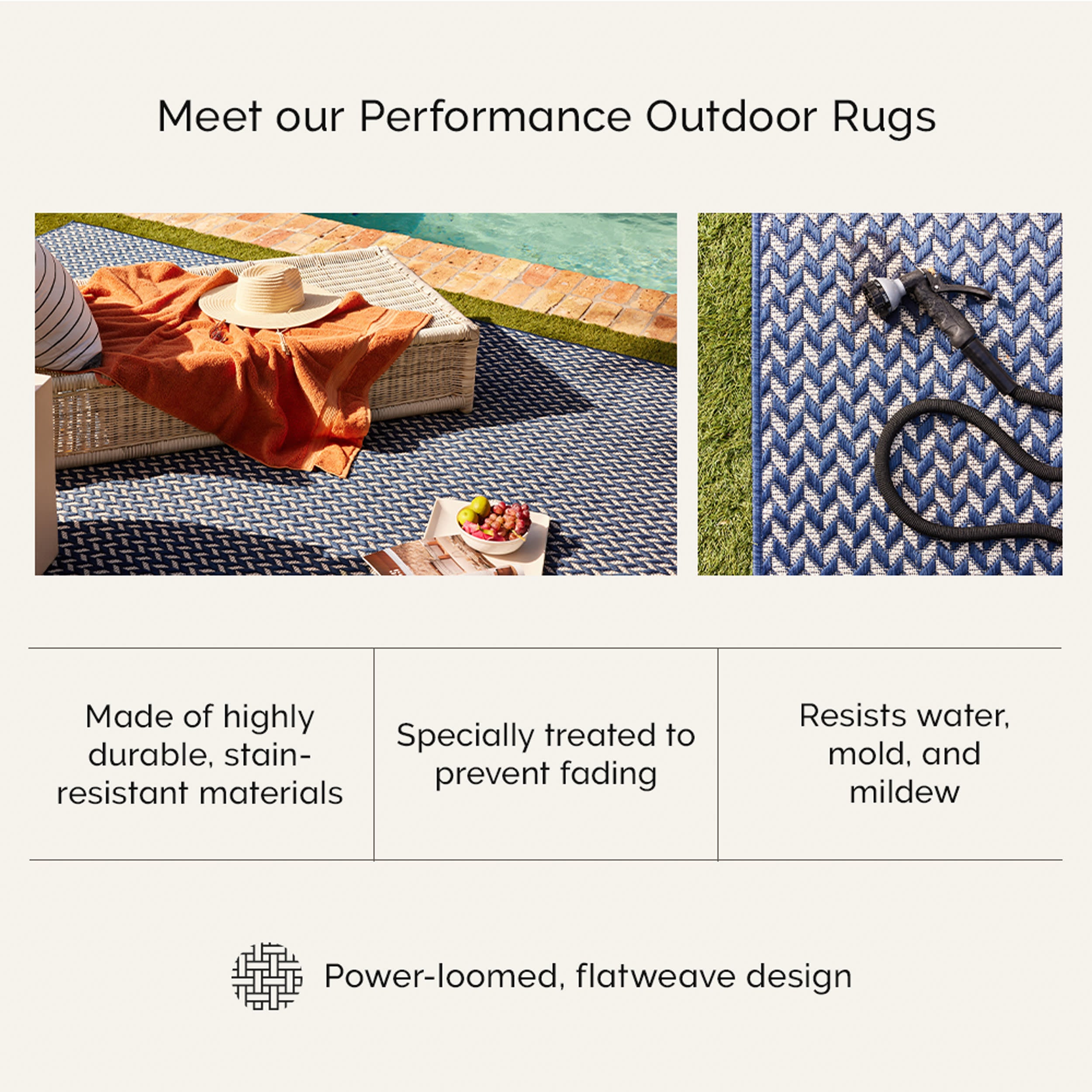 Taraji Herringbone Indoor/Outdoor Rug | Brown