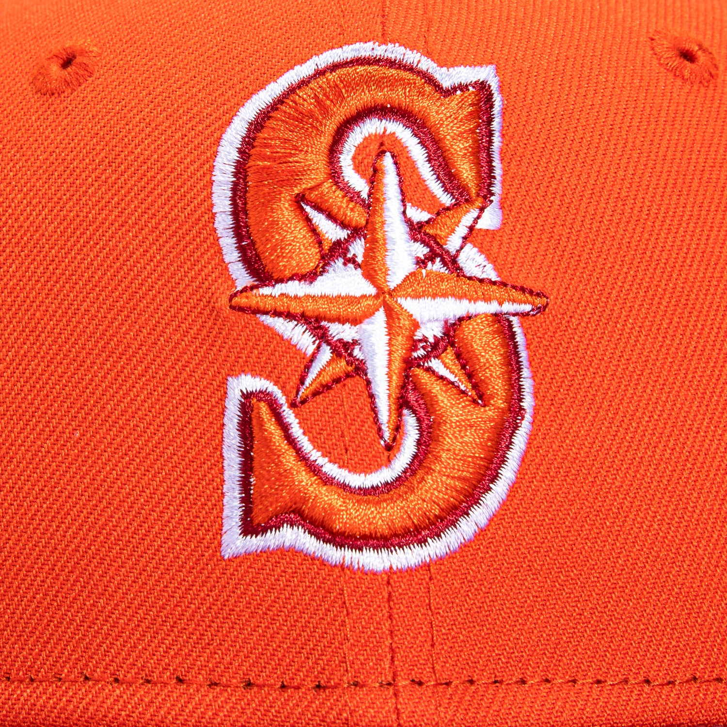 New Era 59Fifty Cord Visor Seattle Mariners 20th Anniversary Patch Hat - Orange, Maroon