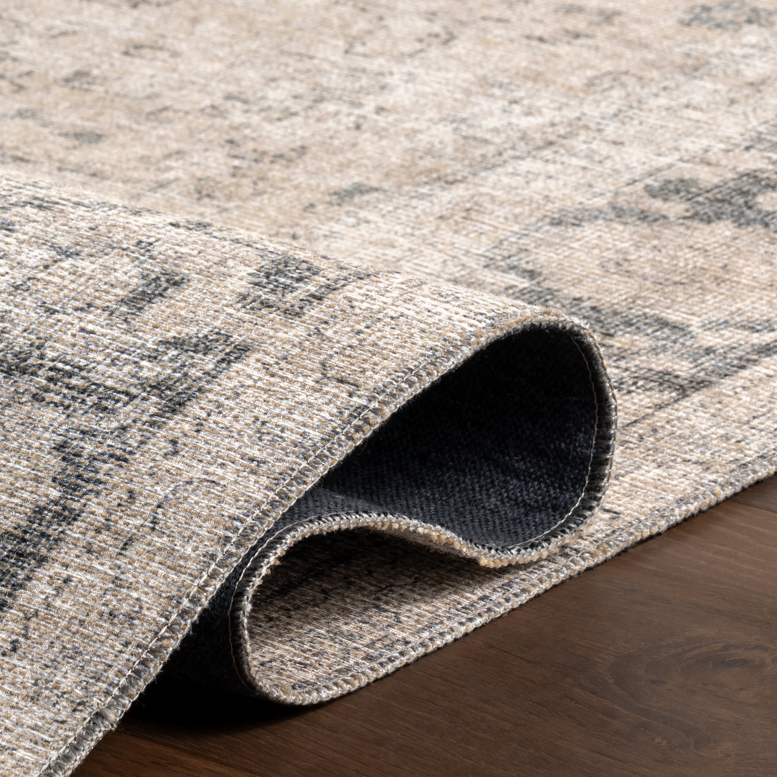 Montclair Antiqued Jute-Blend Rug | Grey