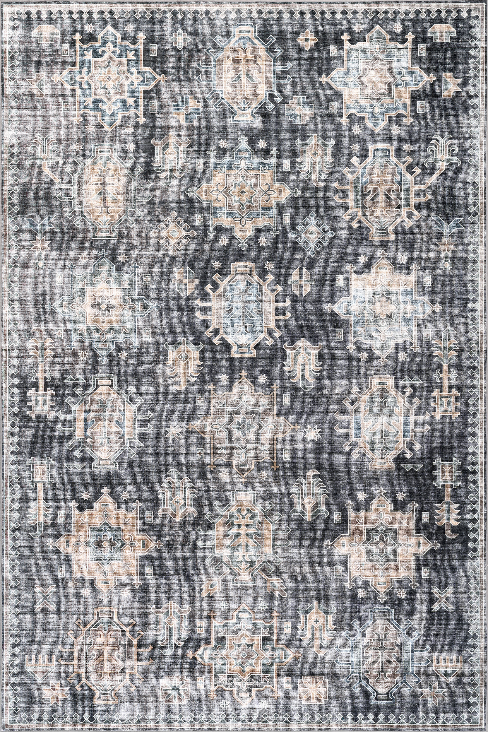 Araya Spill Proof Washable Rug | Charcoal