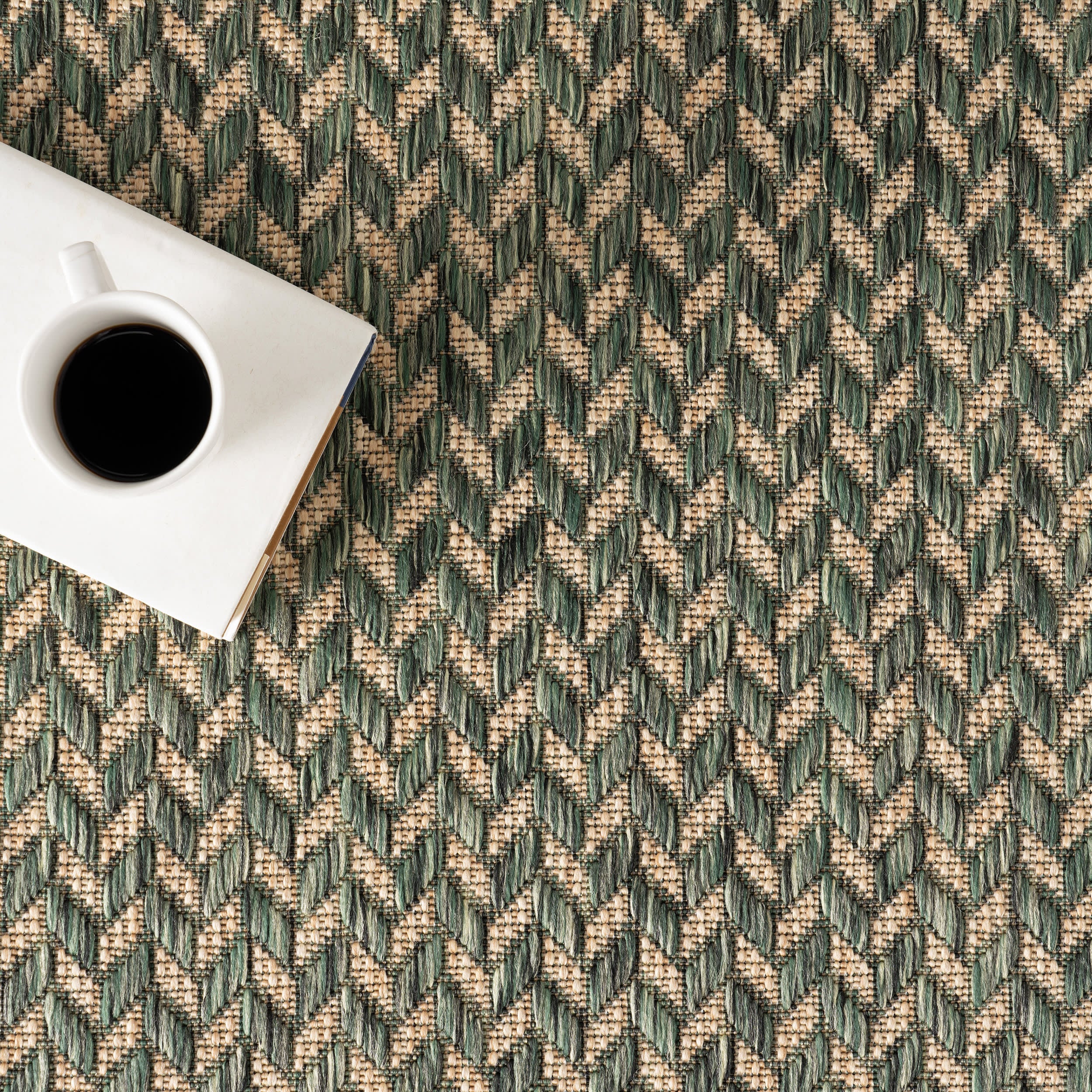 Taraji Herringbone Indoor/Outdoor Rug | Green