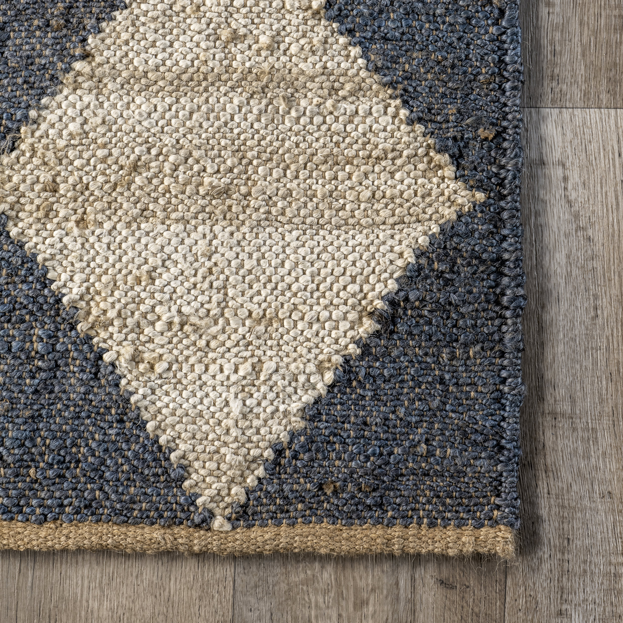 Louie Diamond Checkerboard Jute Rug | Charcoal