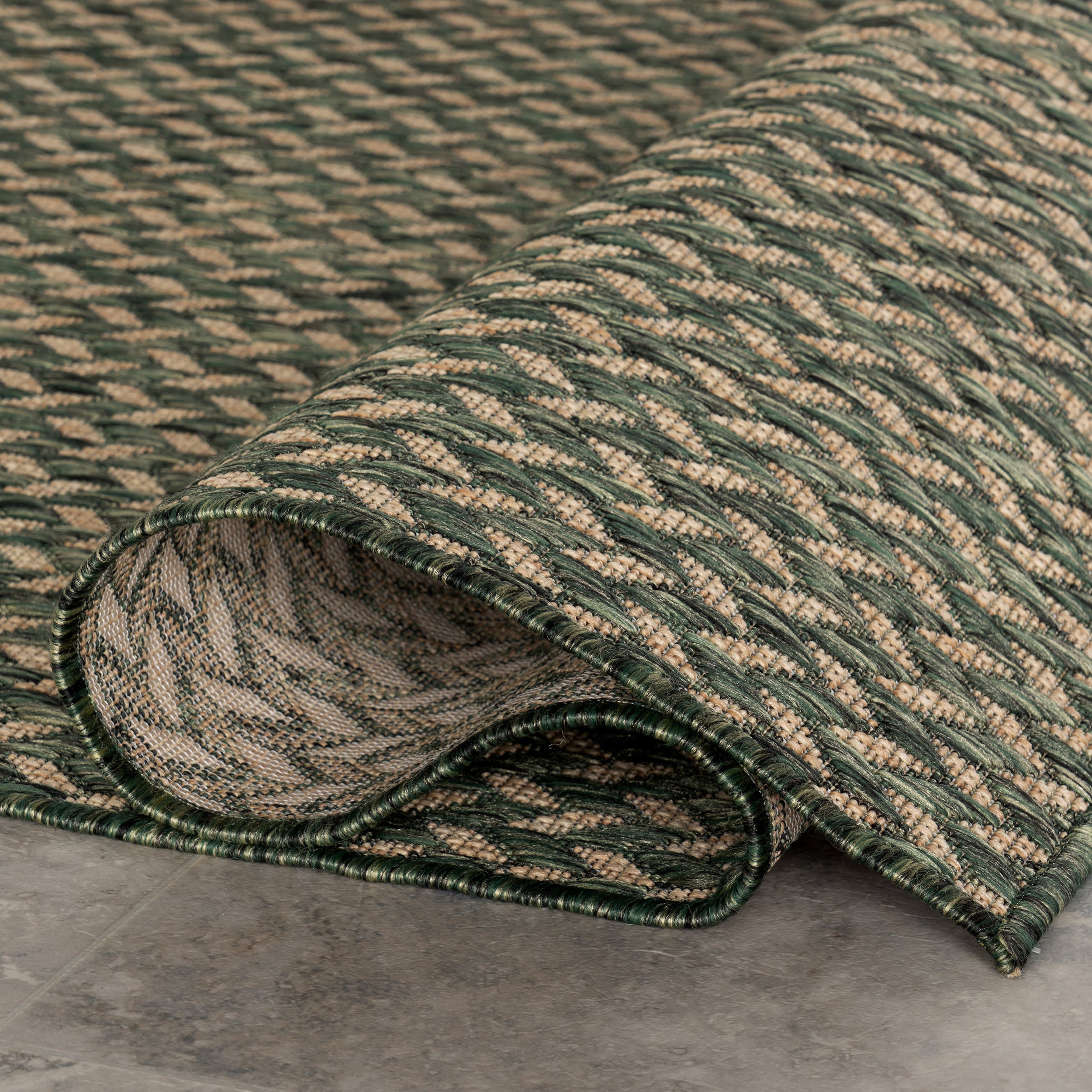 Taraji Herringbone Indoor/Outdoor Rug | Green