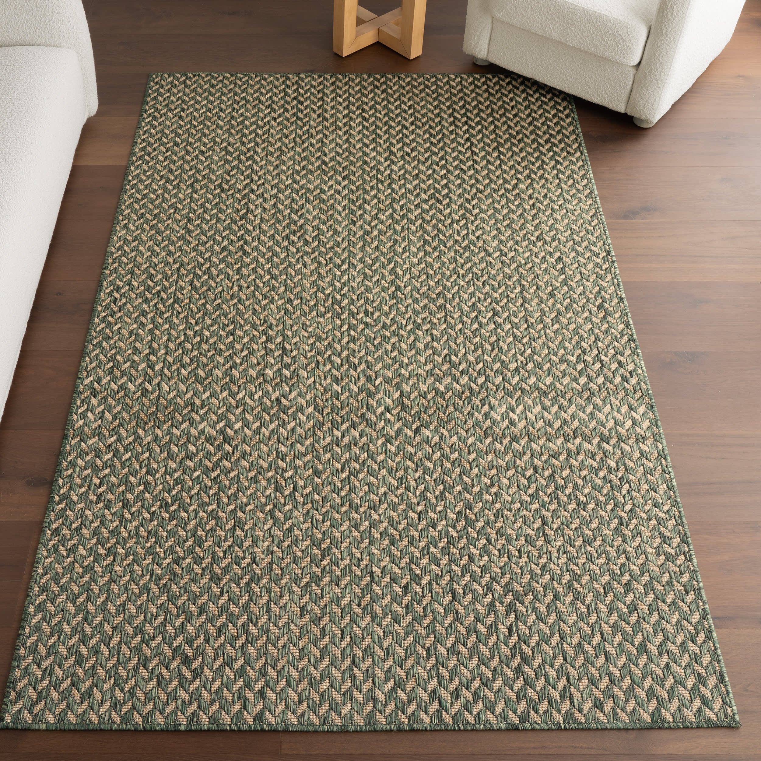 Taraji Herringbone Indoor/Outdoor Rug | Green