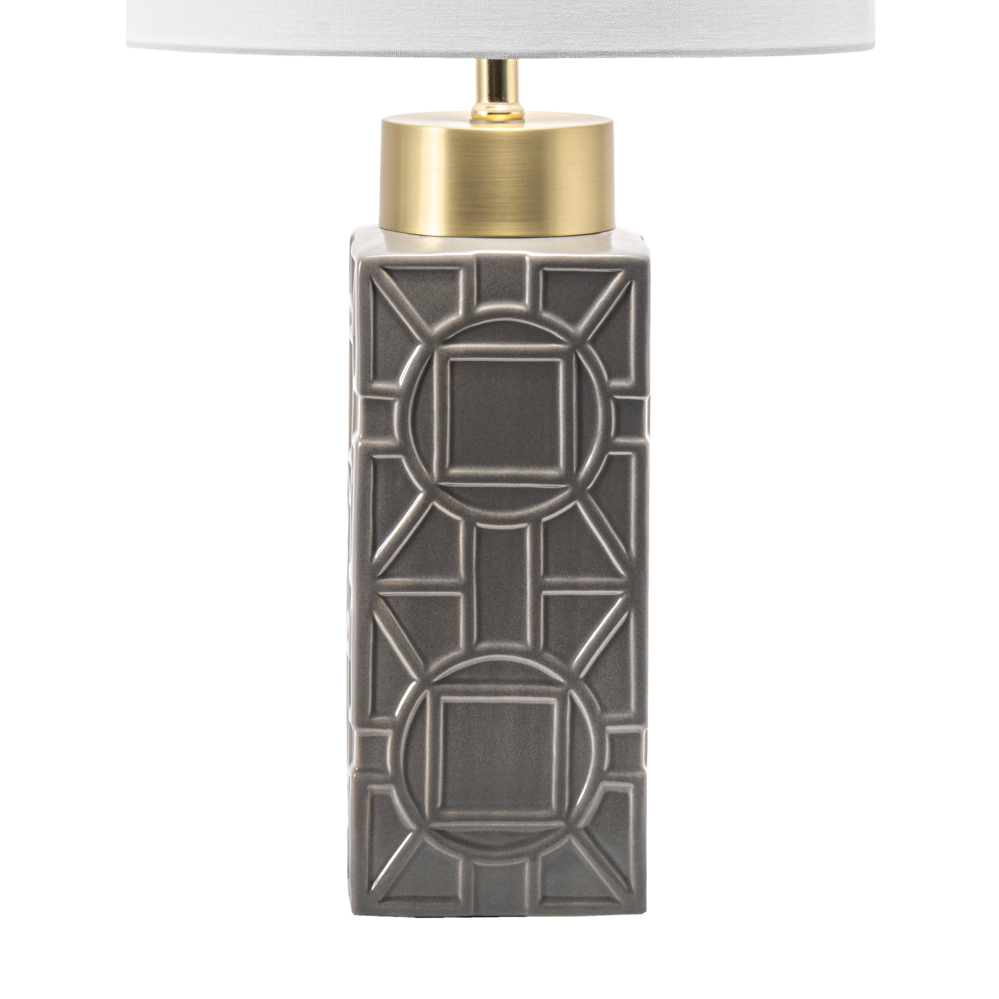 29-inch Ceramic Runic Emblem Table Lamp | Grey