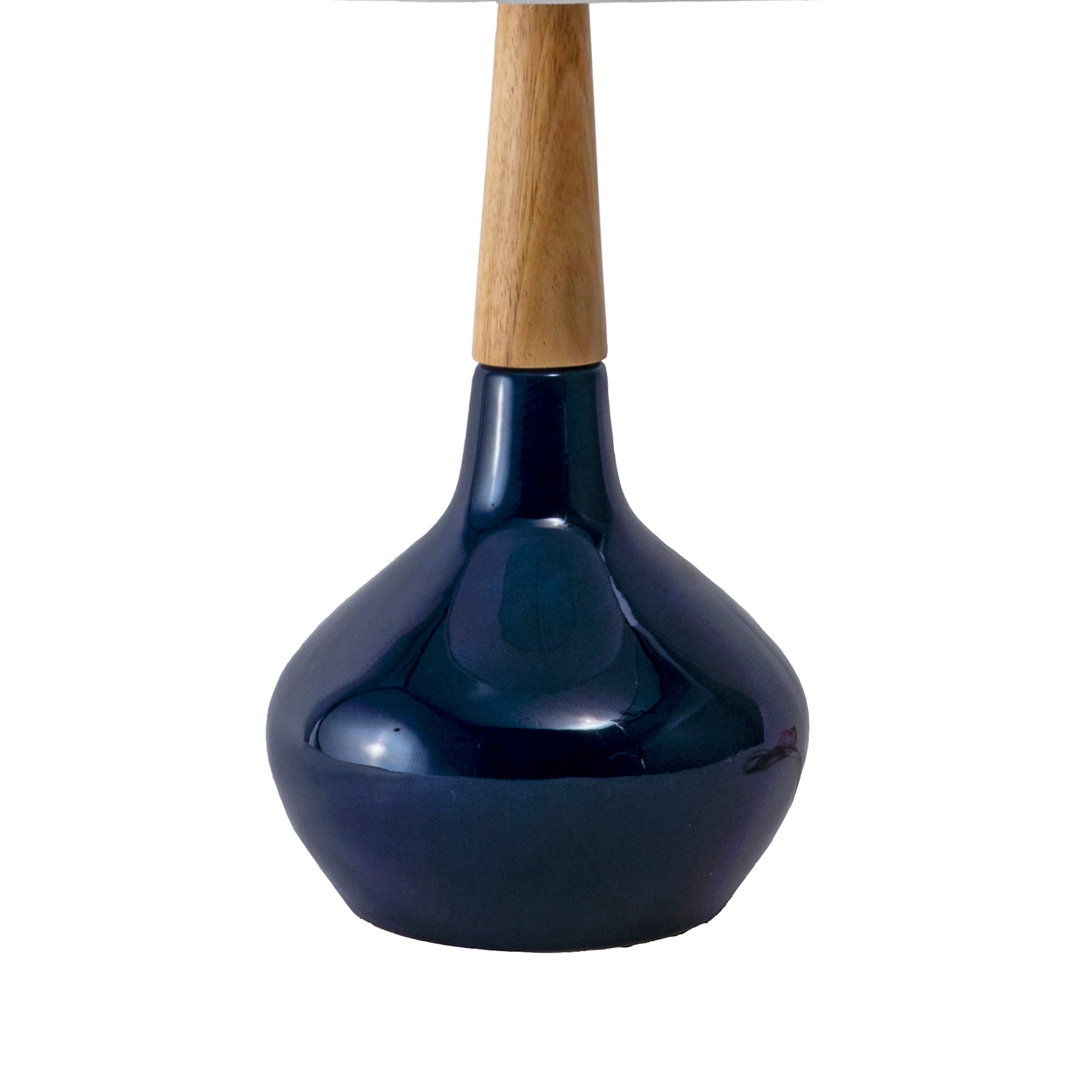 25-inch Kayla Ogee Ceramic Vase Table Lamp | Navy