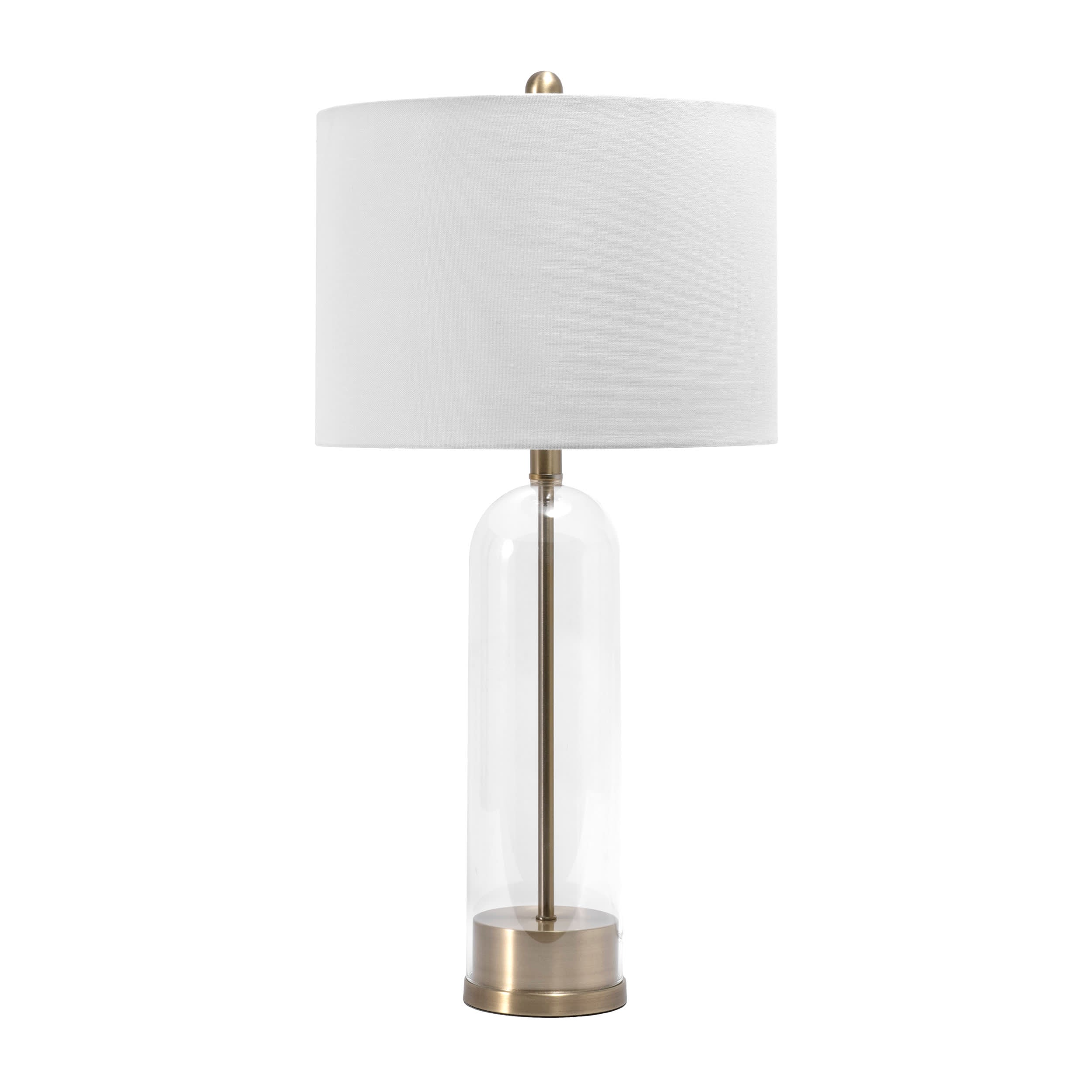 28-inch Tubular Glass Table Lamp | Gold