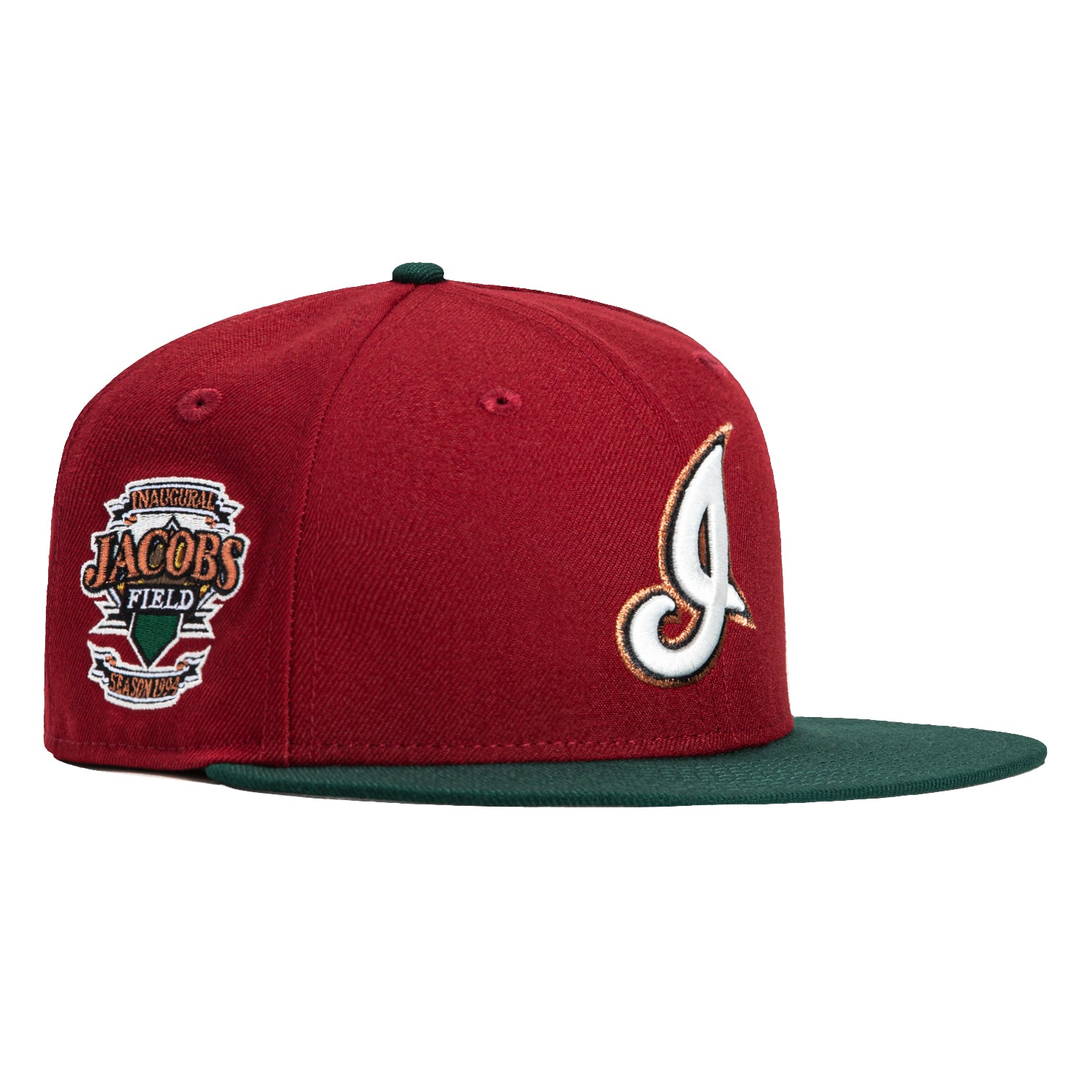 New Era 59Fifty Brick by Brick Cleveland Guardians Jacobs Field Patch I Hat - Cardinal, Green