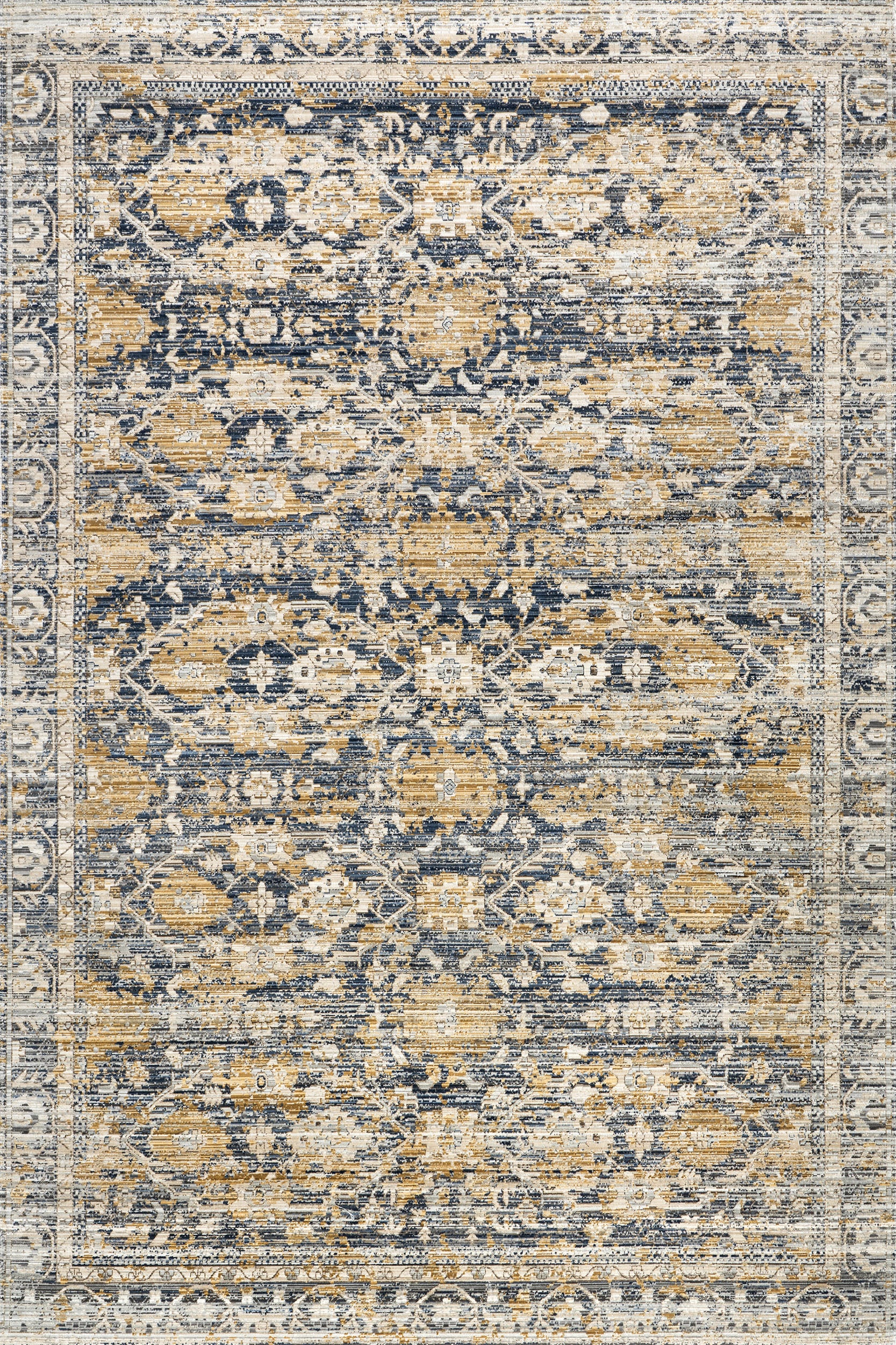 Ariella Garden Medallion Indoor/Outdoor Washable Rug | Blue