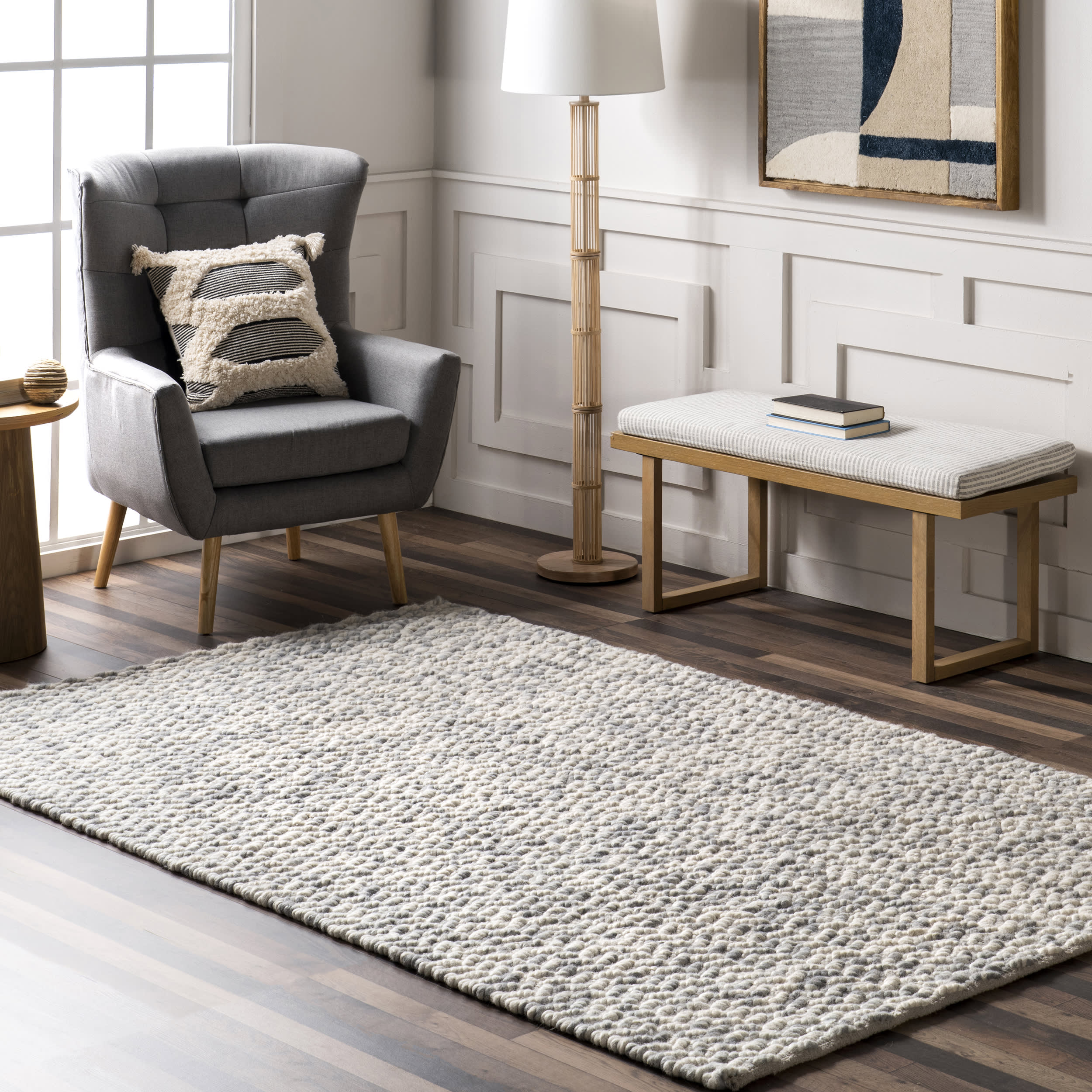 Sutton Solid Chevron Rug | Blue