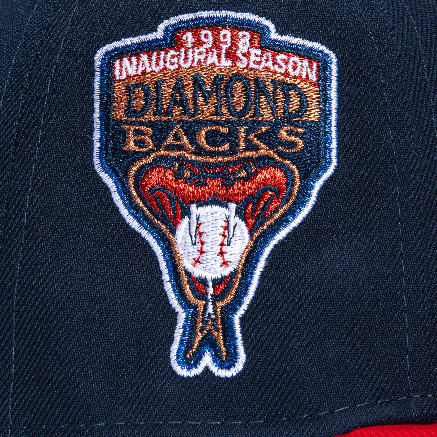 New Era 59Fifty Arizona Diamondbacks Inaugural Patch Jersey Hat - Navy, Red, Metallic Copper