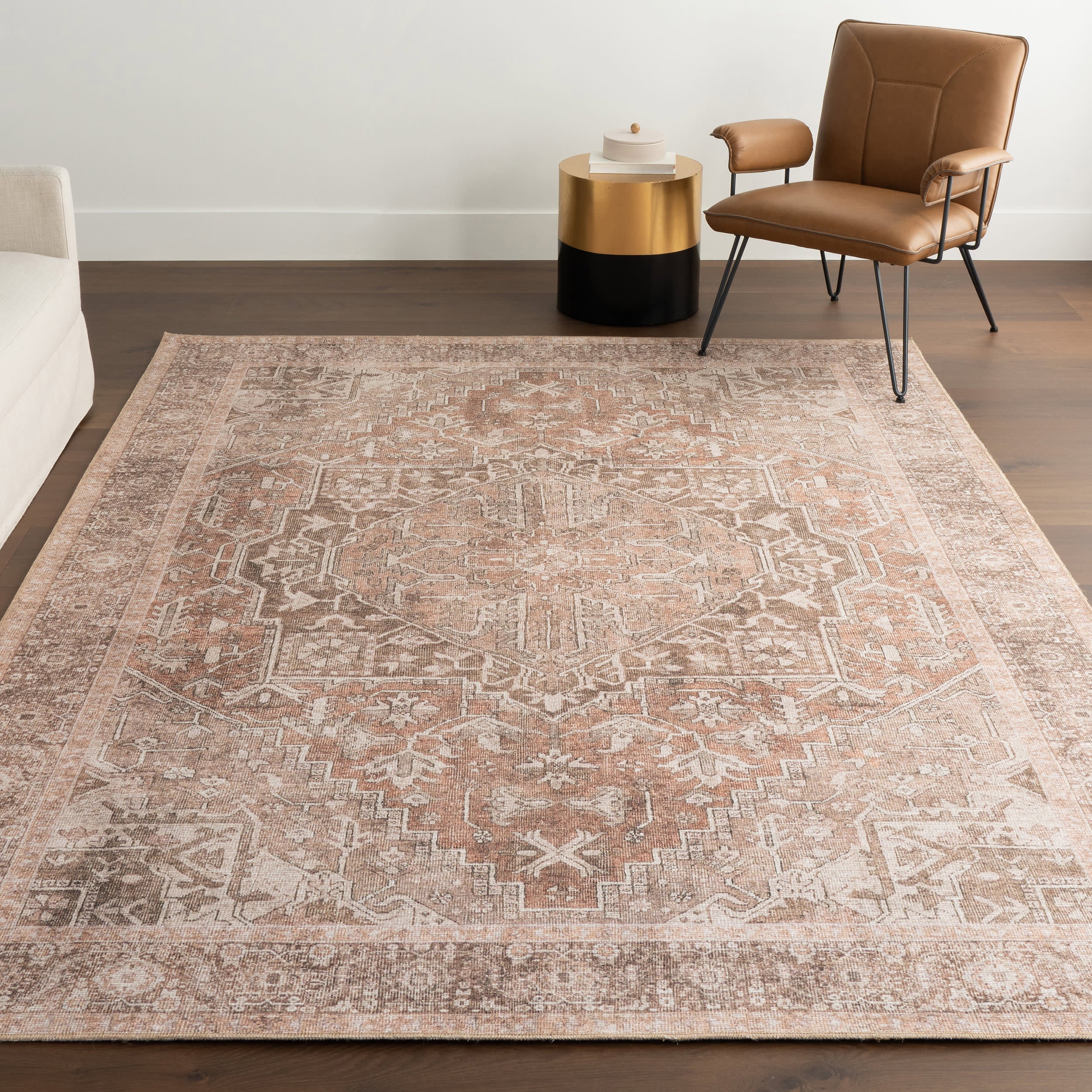 Maddison Vintage Medallion Rug | Light Brown