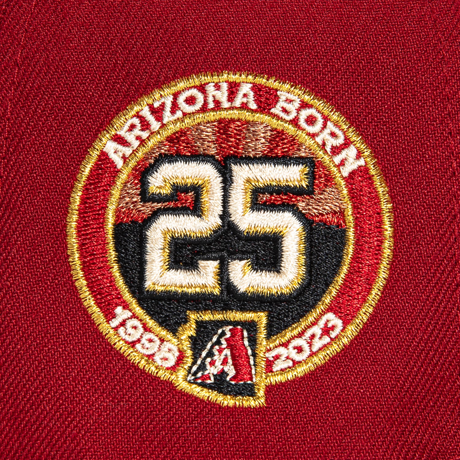 New Era 59Fifty Arizona Diamondbacks 25th Anniversary Patch Word Hat - Sedona Red, Black, Metallic Copper