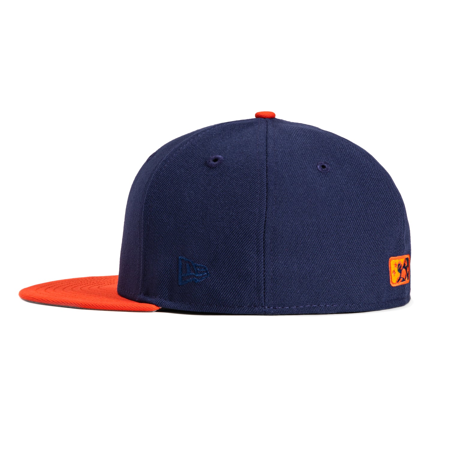 New Era 59Fifty Asheville Blues Negro league Logo Patch A Hat - Light Navy, Orange