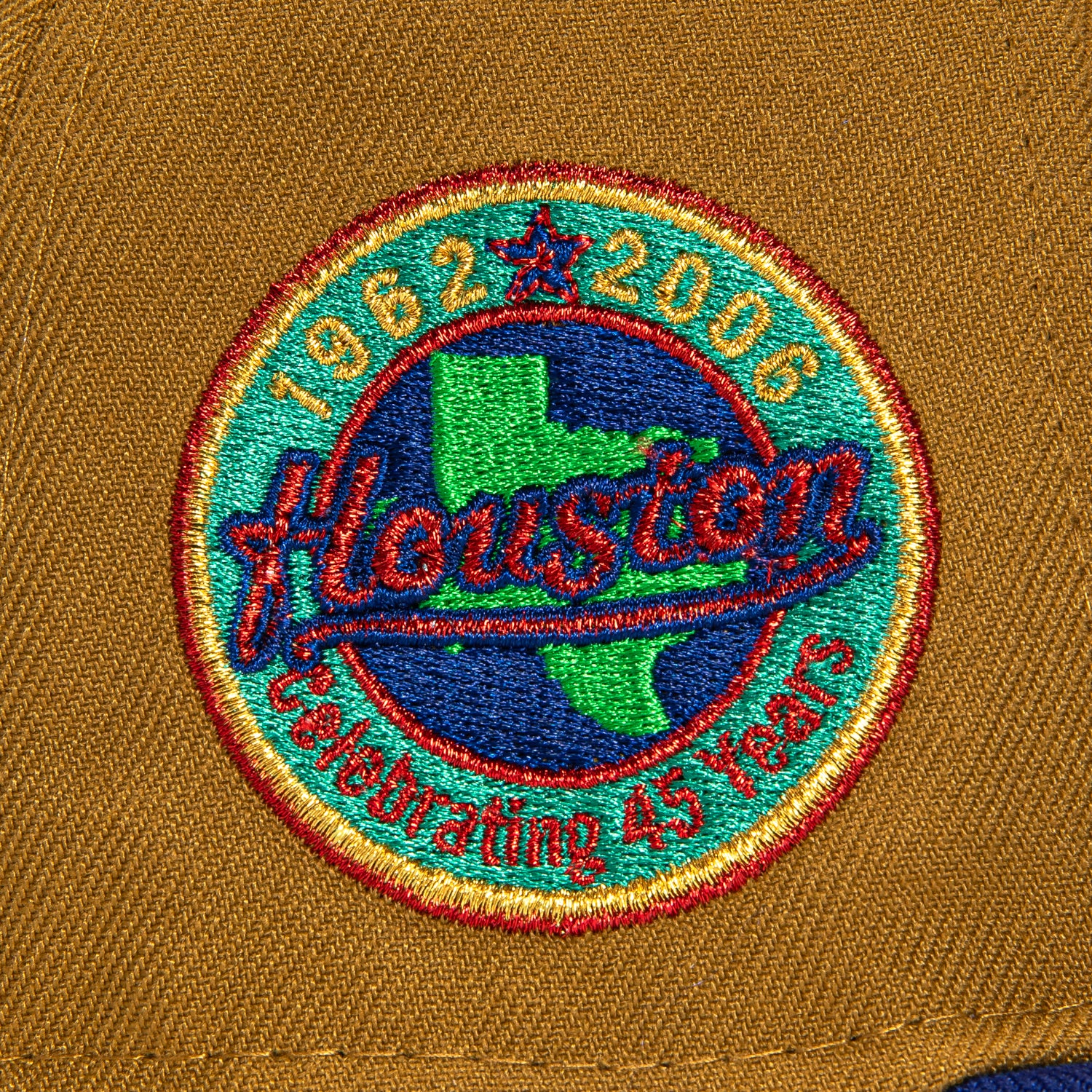 New Era 59Fifty Houston Astros 45 Years Patch Word Hat - Gold, Royal