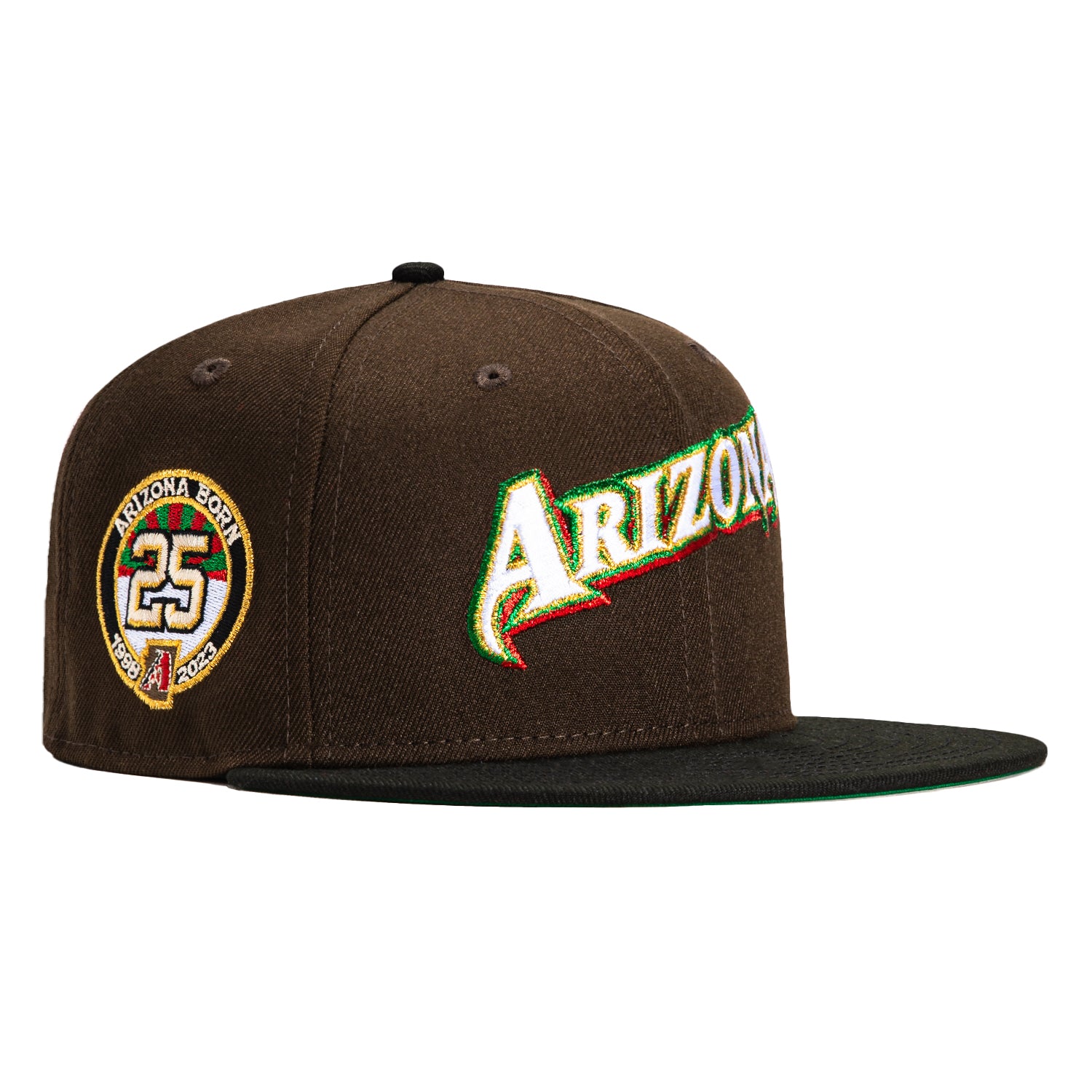 New Era 59Fifty Arizona Diamondbacks 25th Anniversary Patch Word Hat - Brown, Black, Red, Green