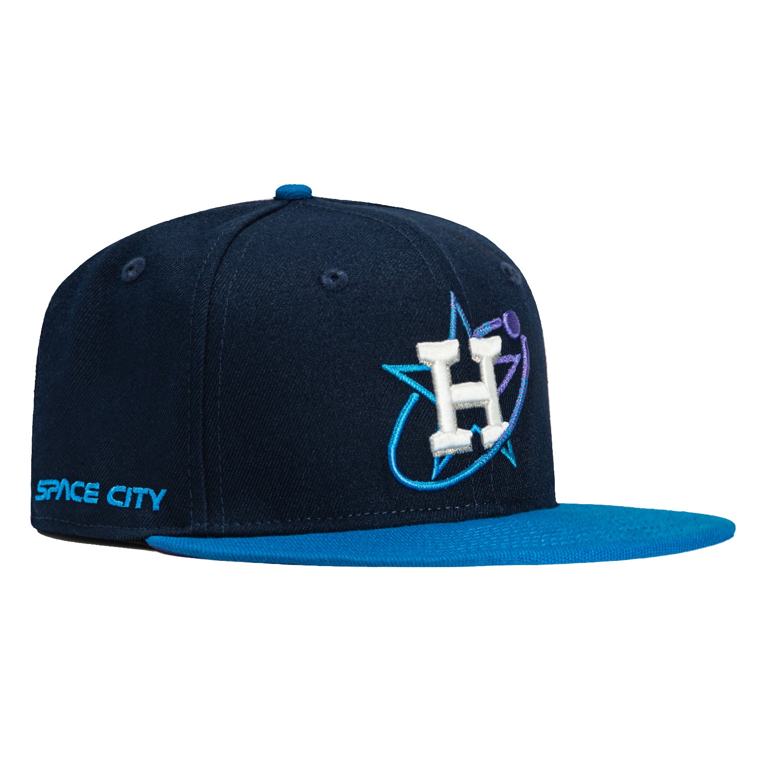 New Era 59Fifty Houston Astros Space City Hat - Navy, Neon Blue, Purple