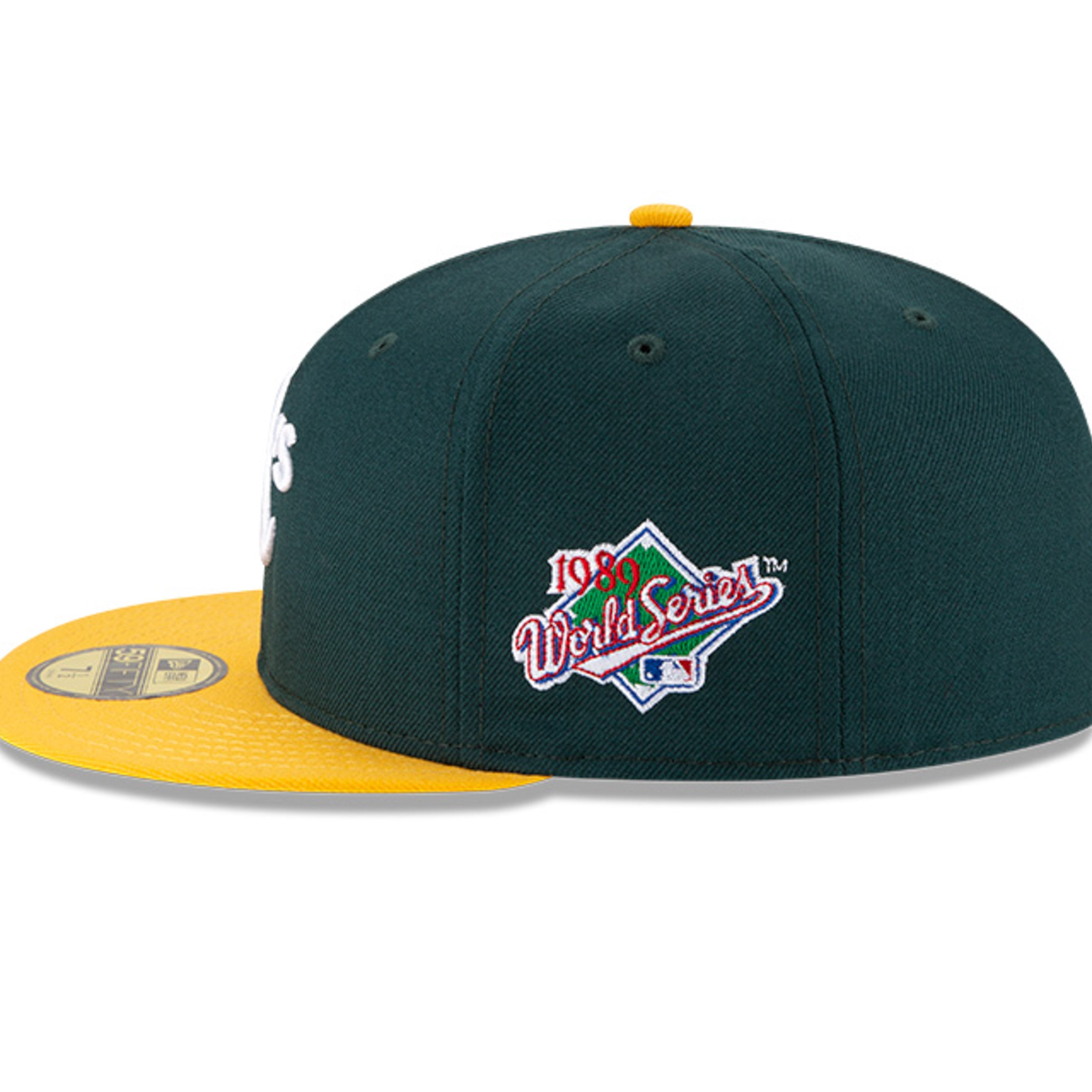 New Era 59Fifty Oakland Athletics 1989 World Series  Hat - Green, Gold