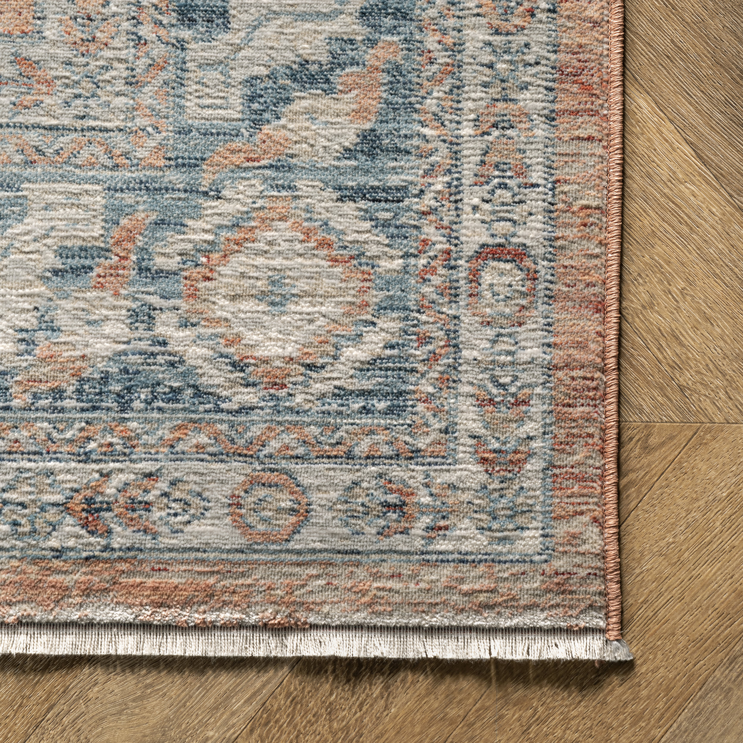 Distressed Medallion Rug | Rust