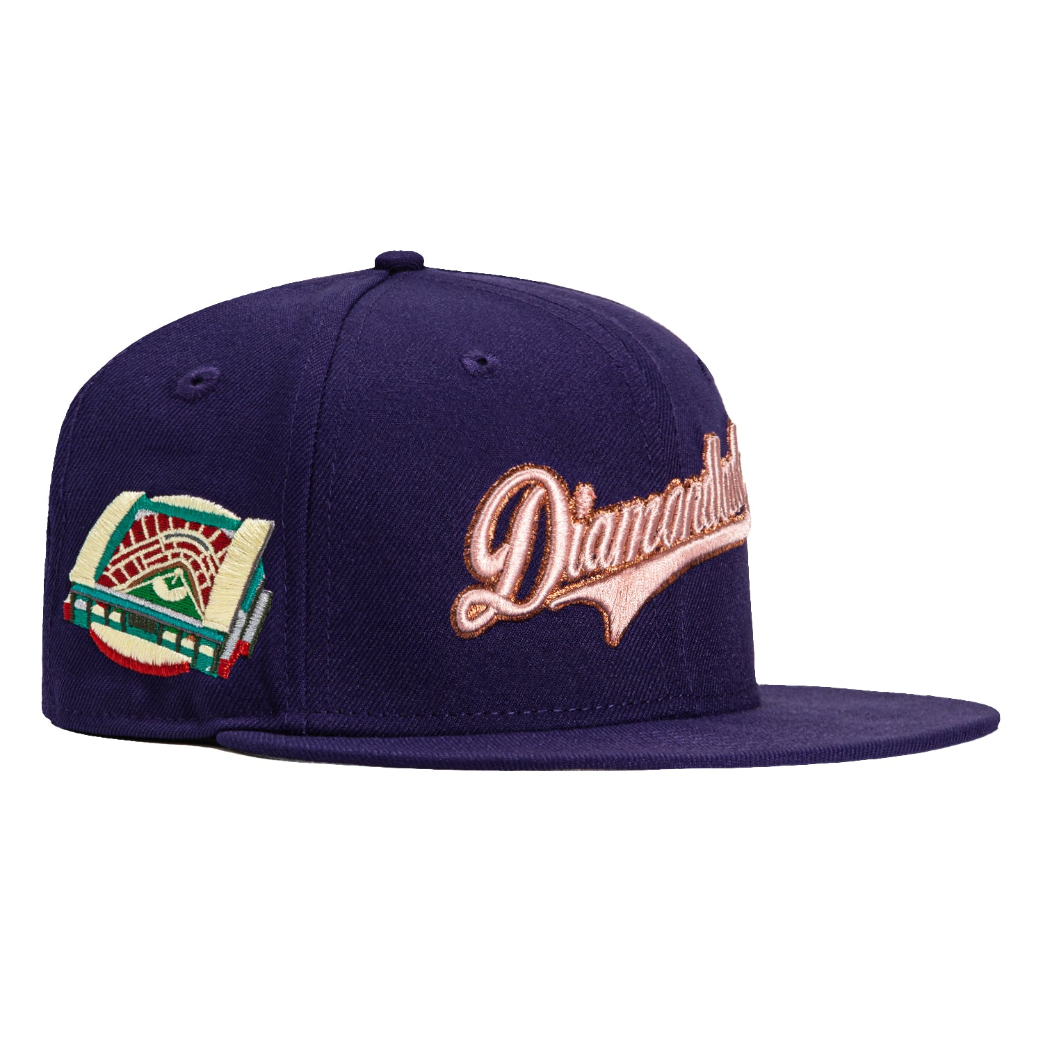 New Era 59Fifty Arizona Diamondbacks Chase Stadium Patch Script Hat - Purple, Ivory, Metallic Copper