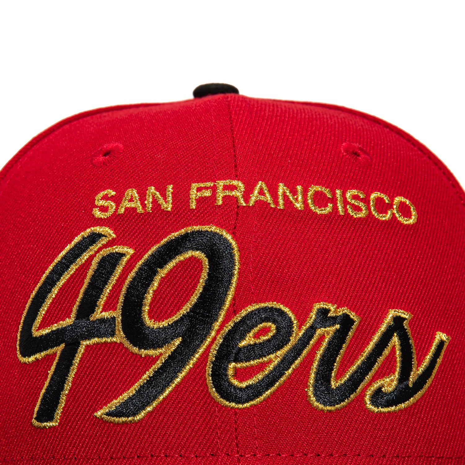 New Era 59Fifty San Francisco 49ers 30th Anniversary Champions Patch Script Hat - Red, Black