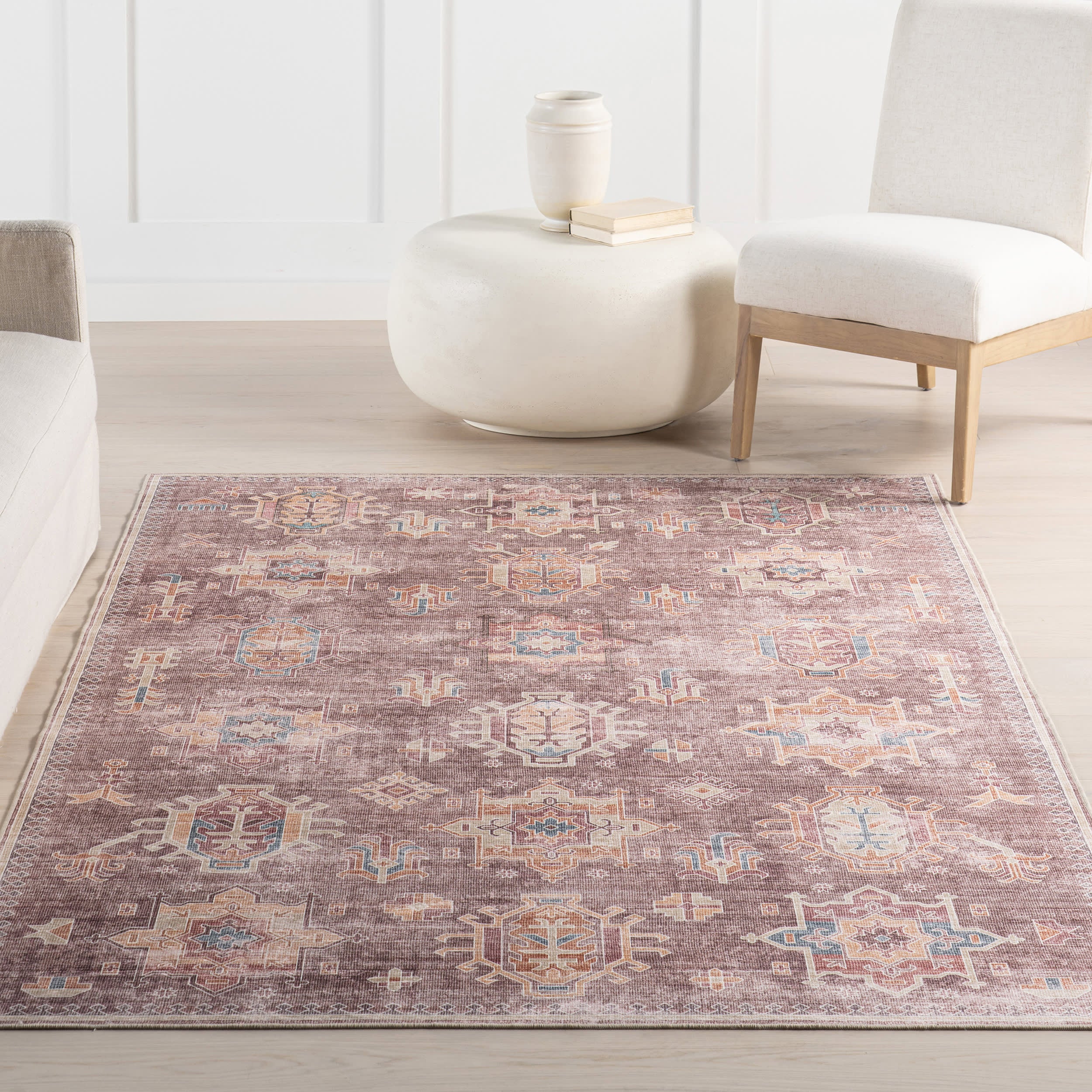 Araya Spill Proof Washable Rug | Brown