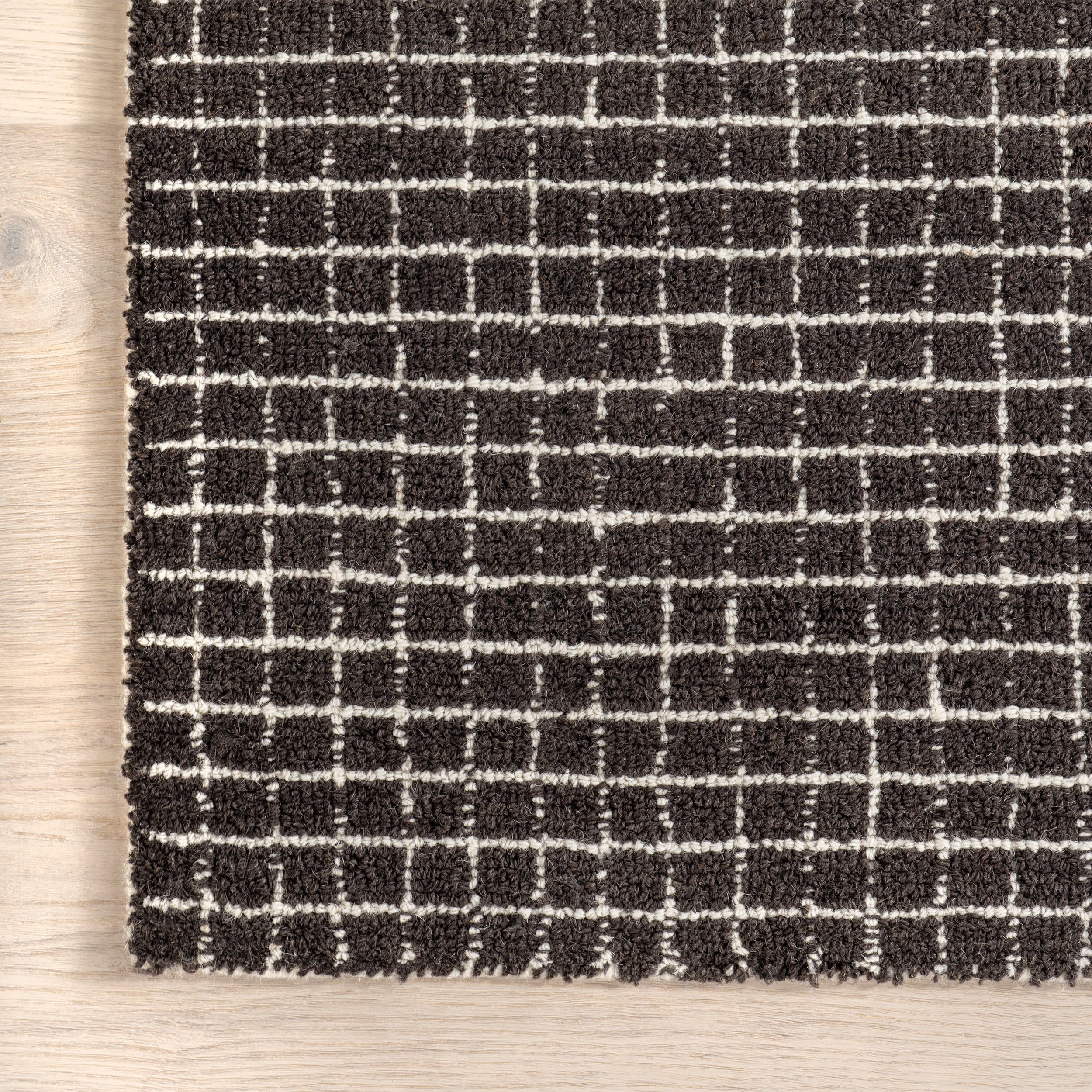 Melrose Checked Rug | Charcoal