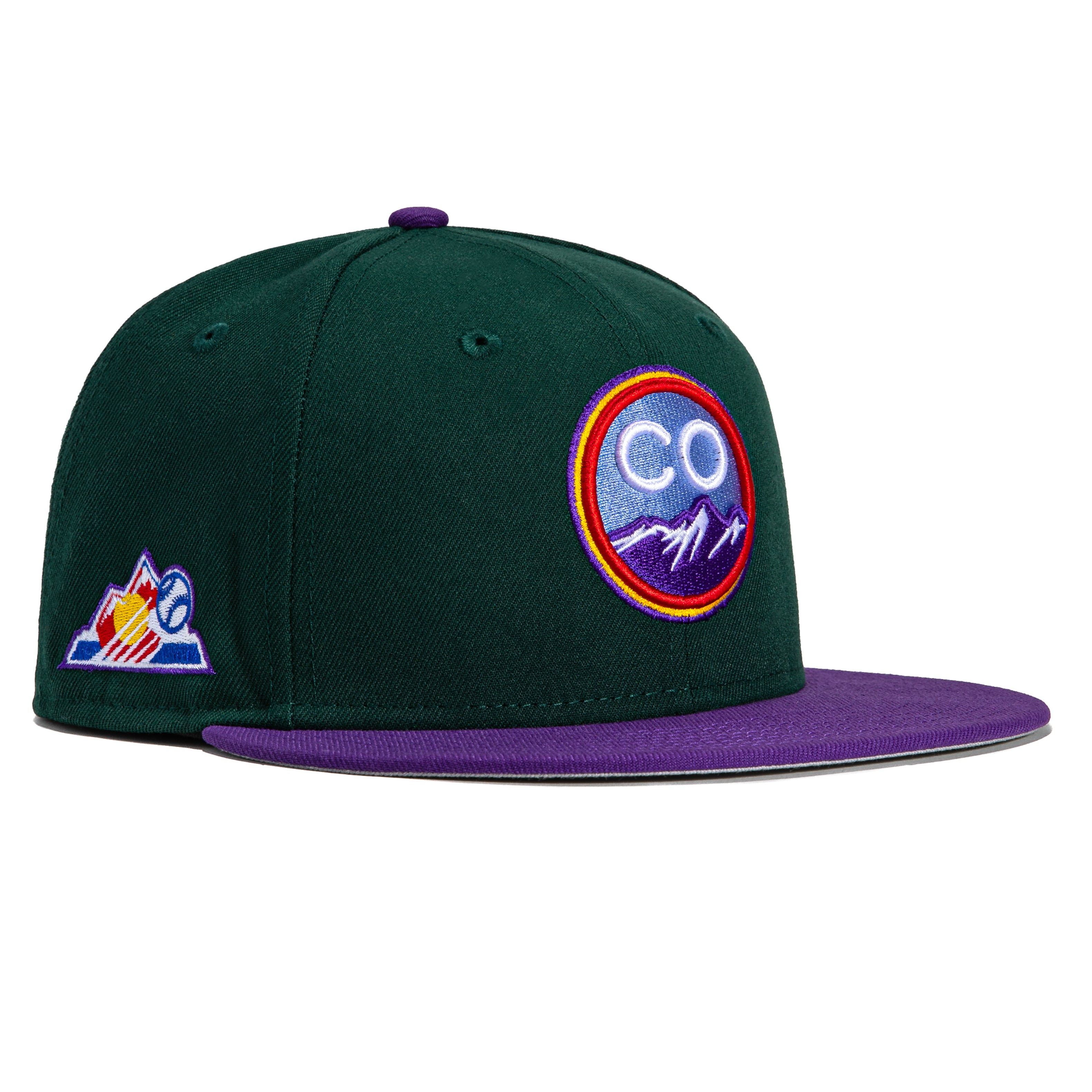 New Era 59Fifty Colorado Rockies BP Patch City Hat - Green, Purple