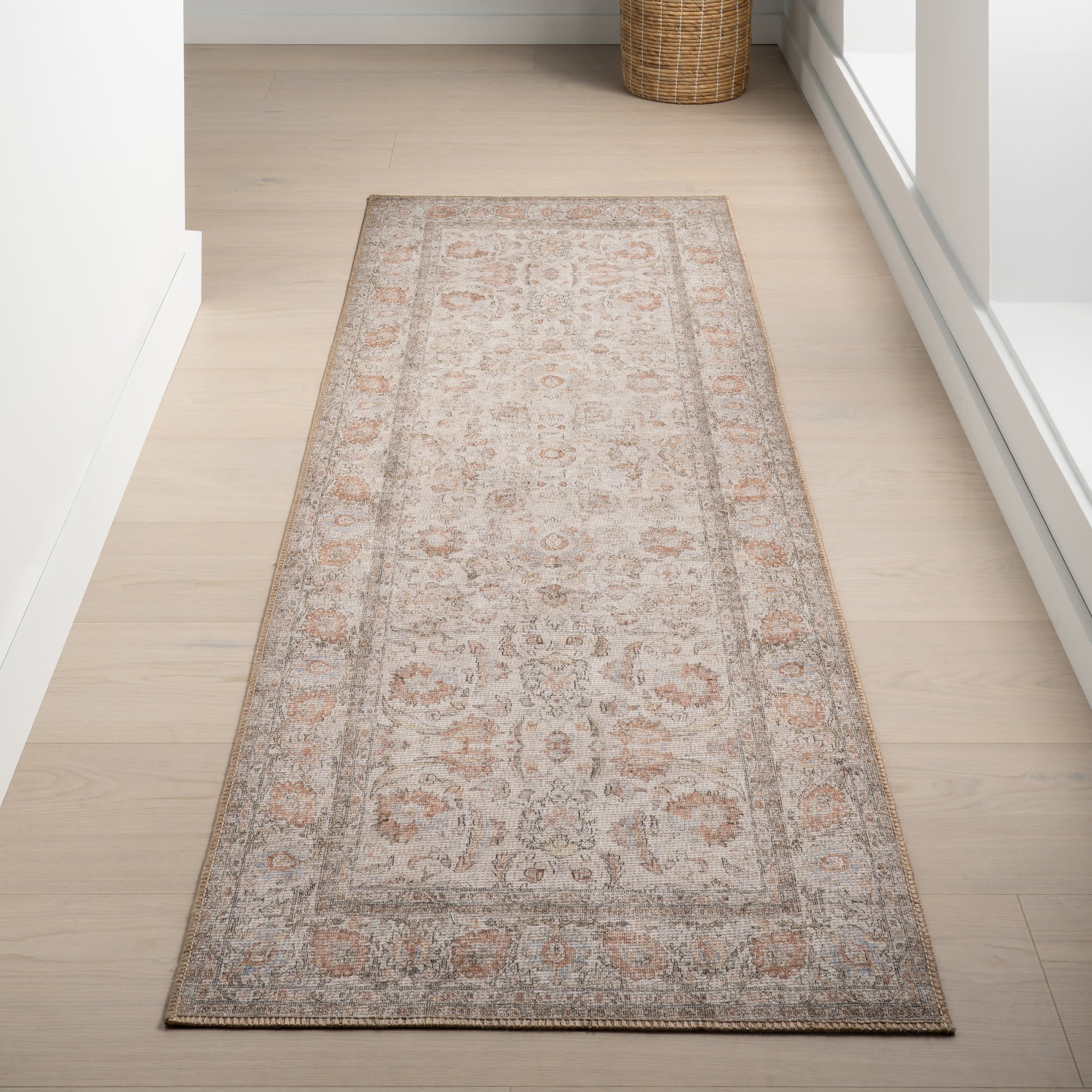 Clinton Antiqued Jute-Blend Rug | Light Brown