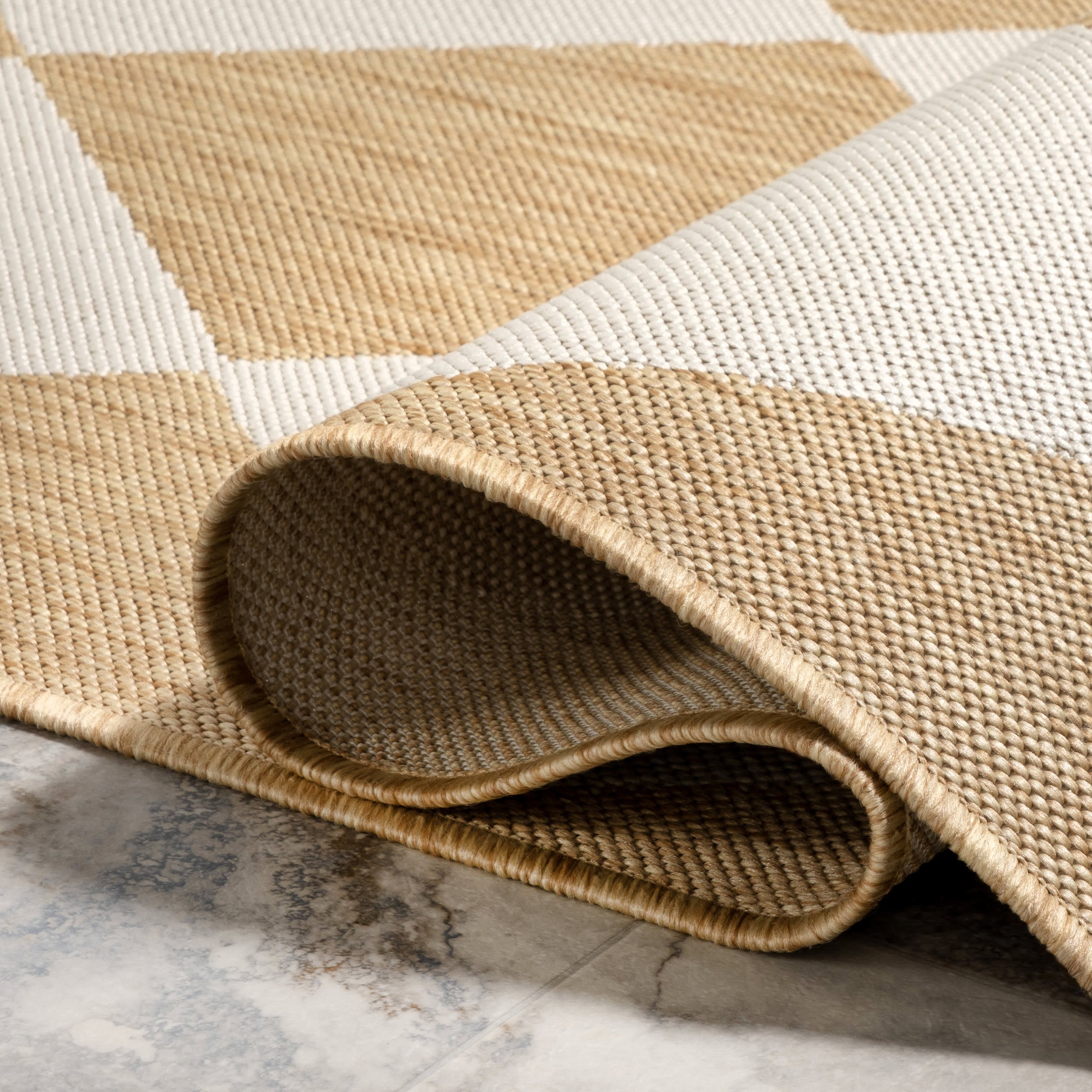 Adelaide Harlequin Indoor/Outdoor Rug | Tan