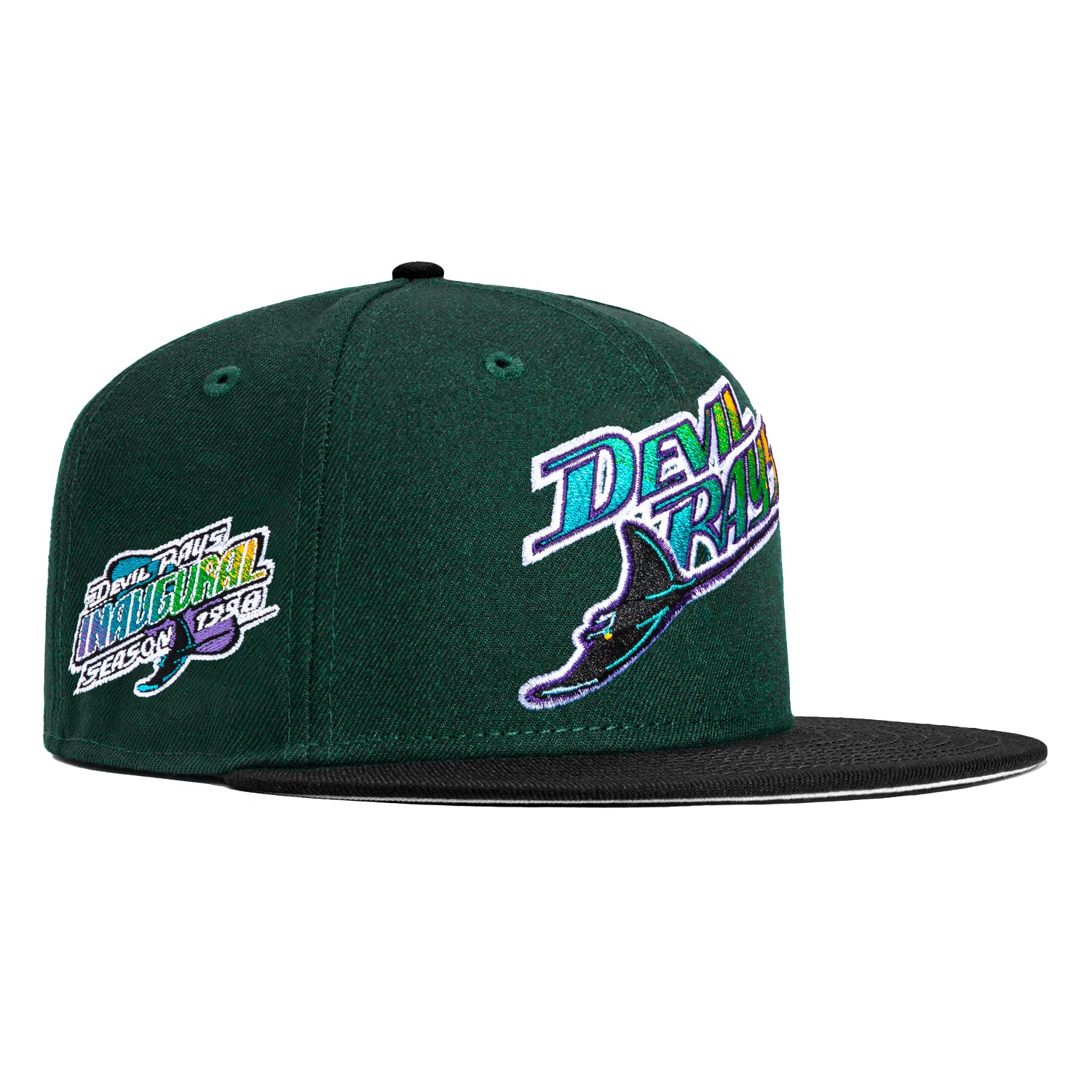 New Era 59Fifty Tampa Bay Rays Inaugural Patch Jersey Hat - Green, Black