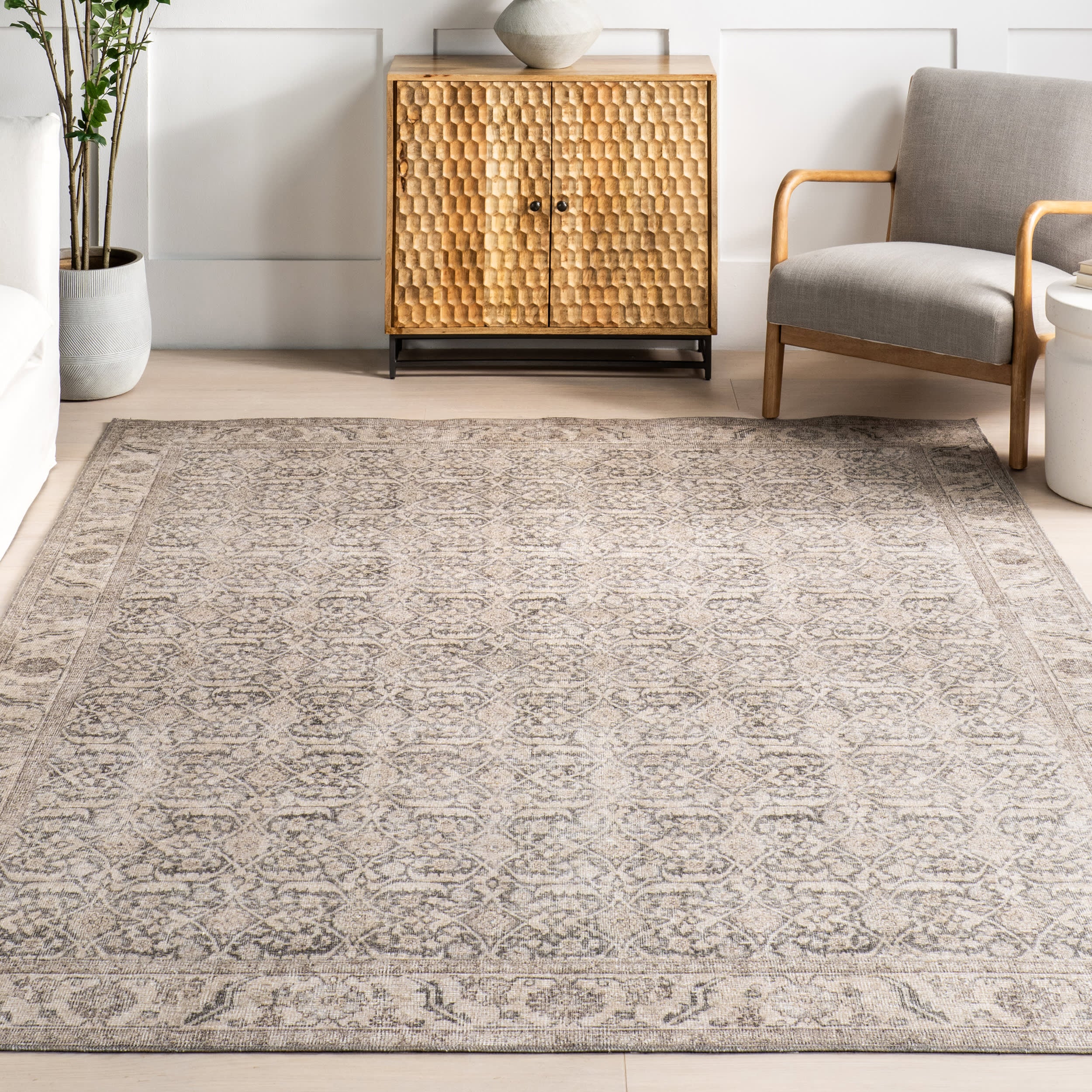 Chatham Antiqued Jute-Blend Rug | Grey