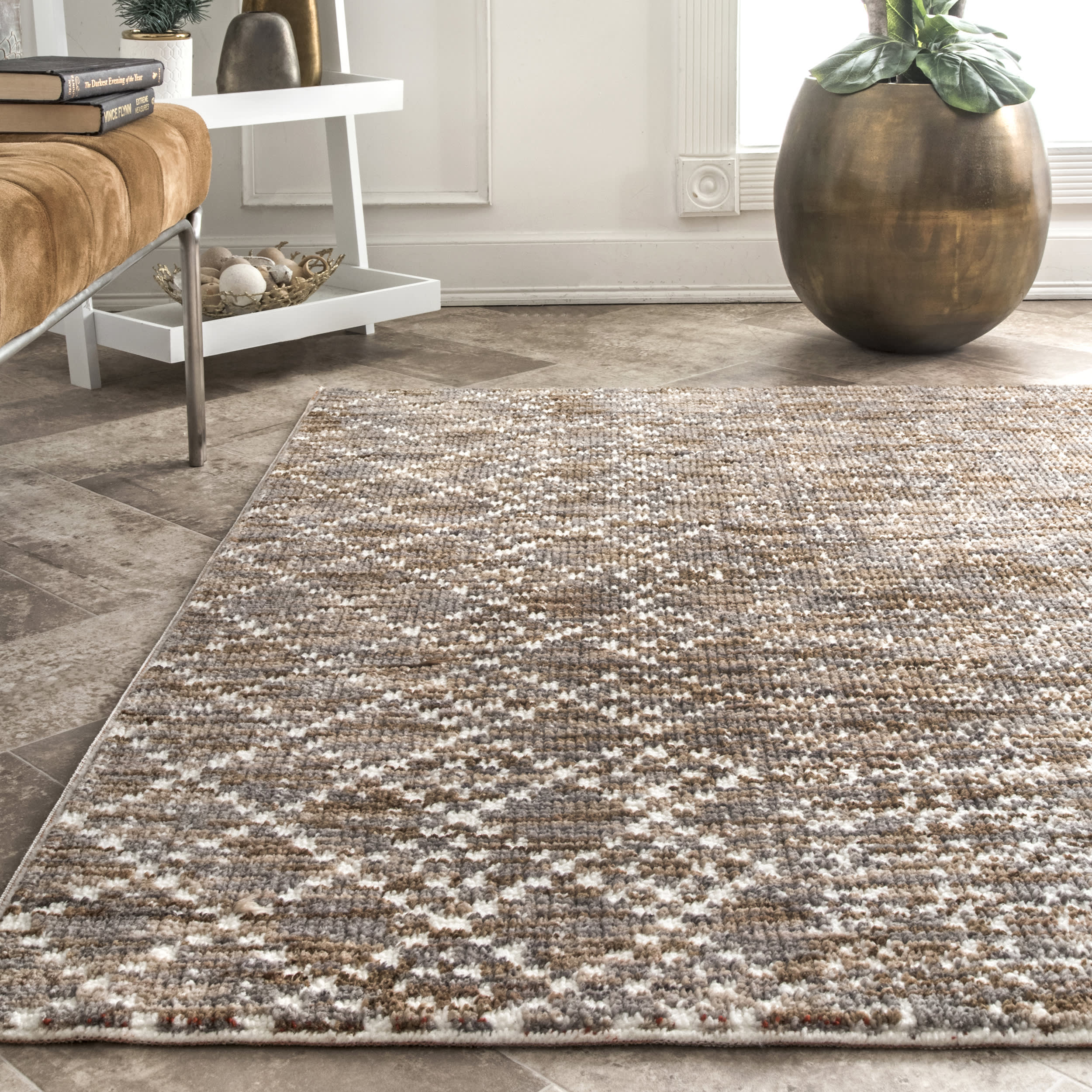 Modern Trellis Rug | Beige