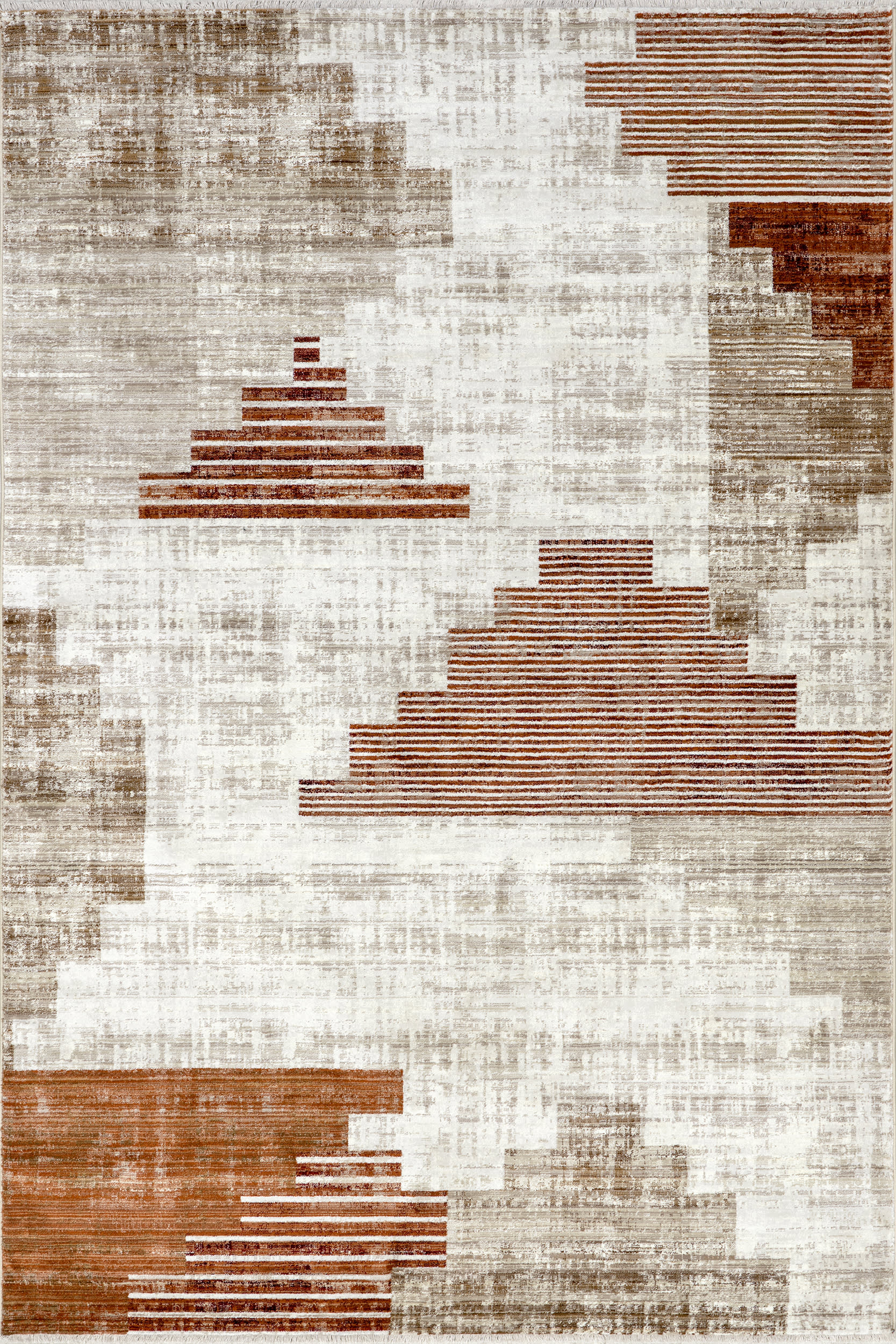 Tani Vintage Blocks Rug | Rust