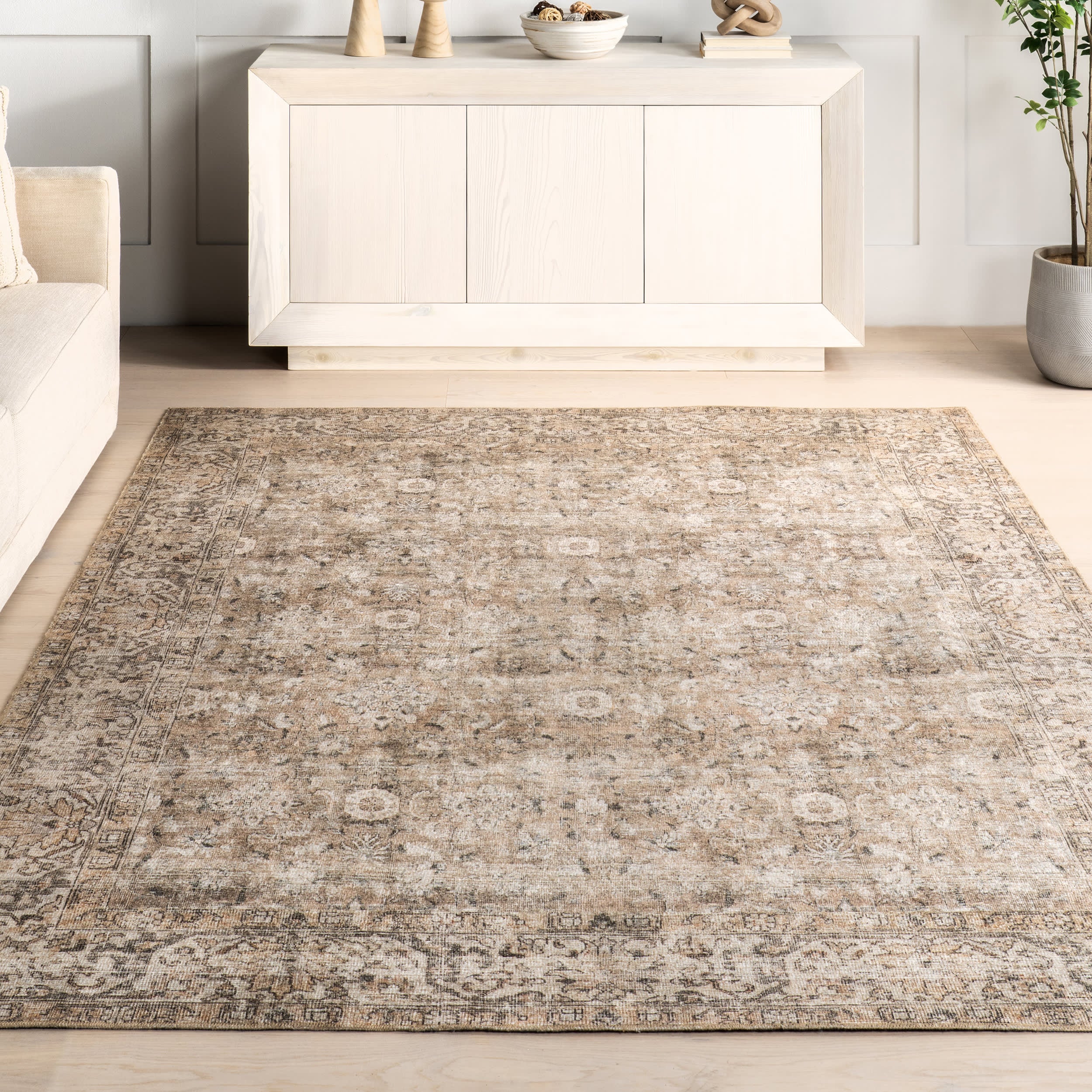 Westfield Antiqued Jute-Blend Rug | Dark Beige