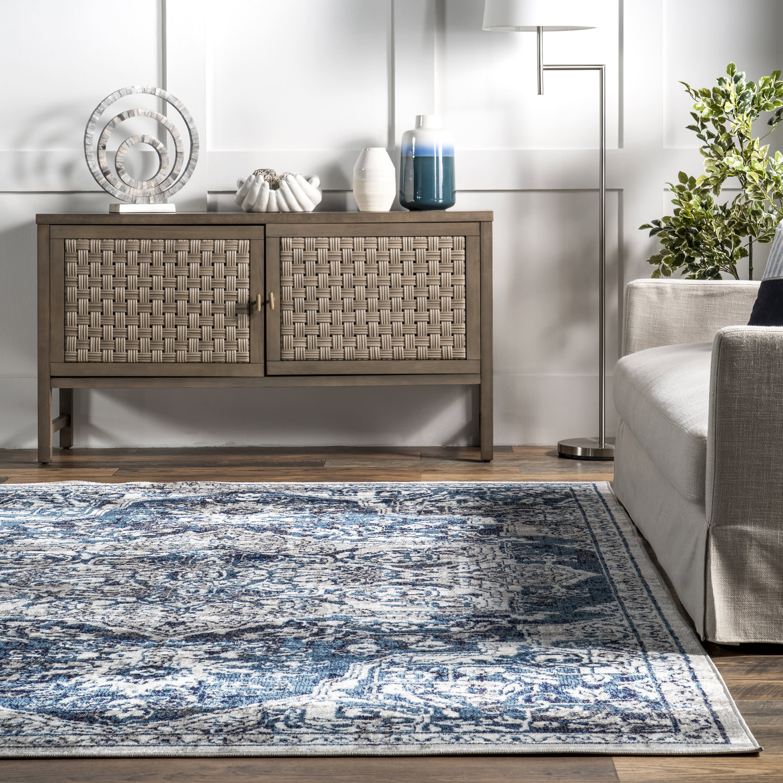 Whitny Shaded Medallion Rug | Blue