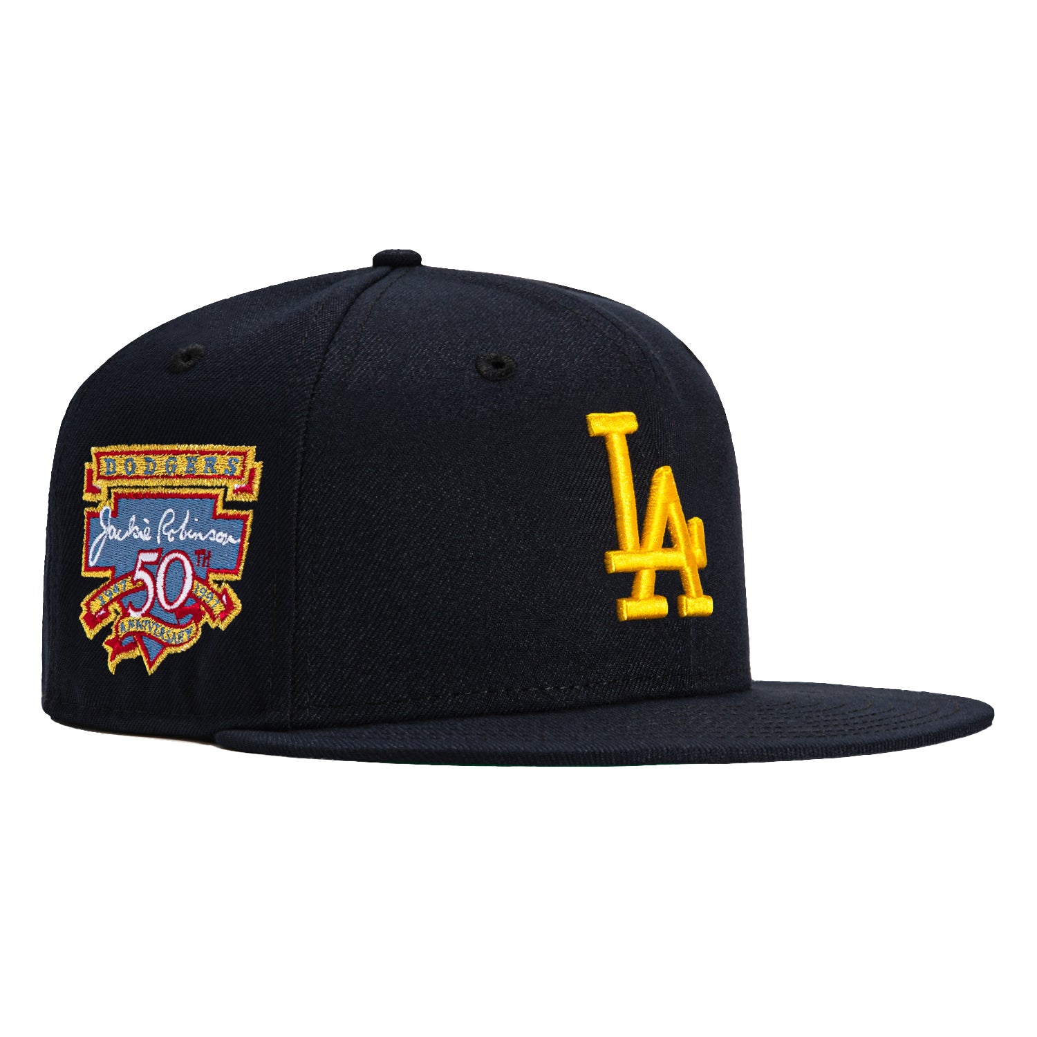 New Era 59Fifty Deep Ocean Gold Los Angeles Dodgers Jackie Robinson 50th Anniversary Patch Hat - Navy, Gold