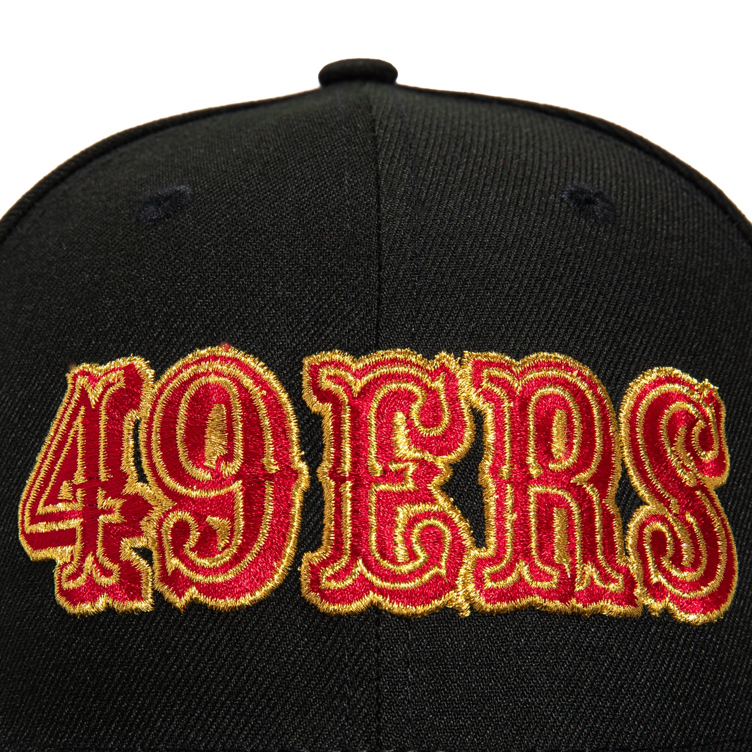 New Era 59Fifty San Francisco 49ers NFL Patch Word Hat - Black, Red, Metallic Gold