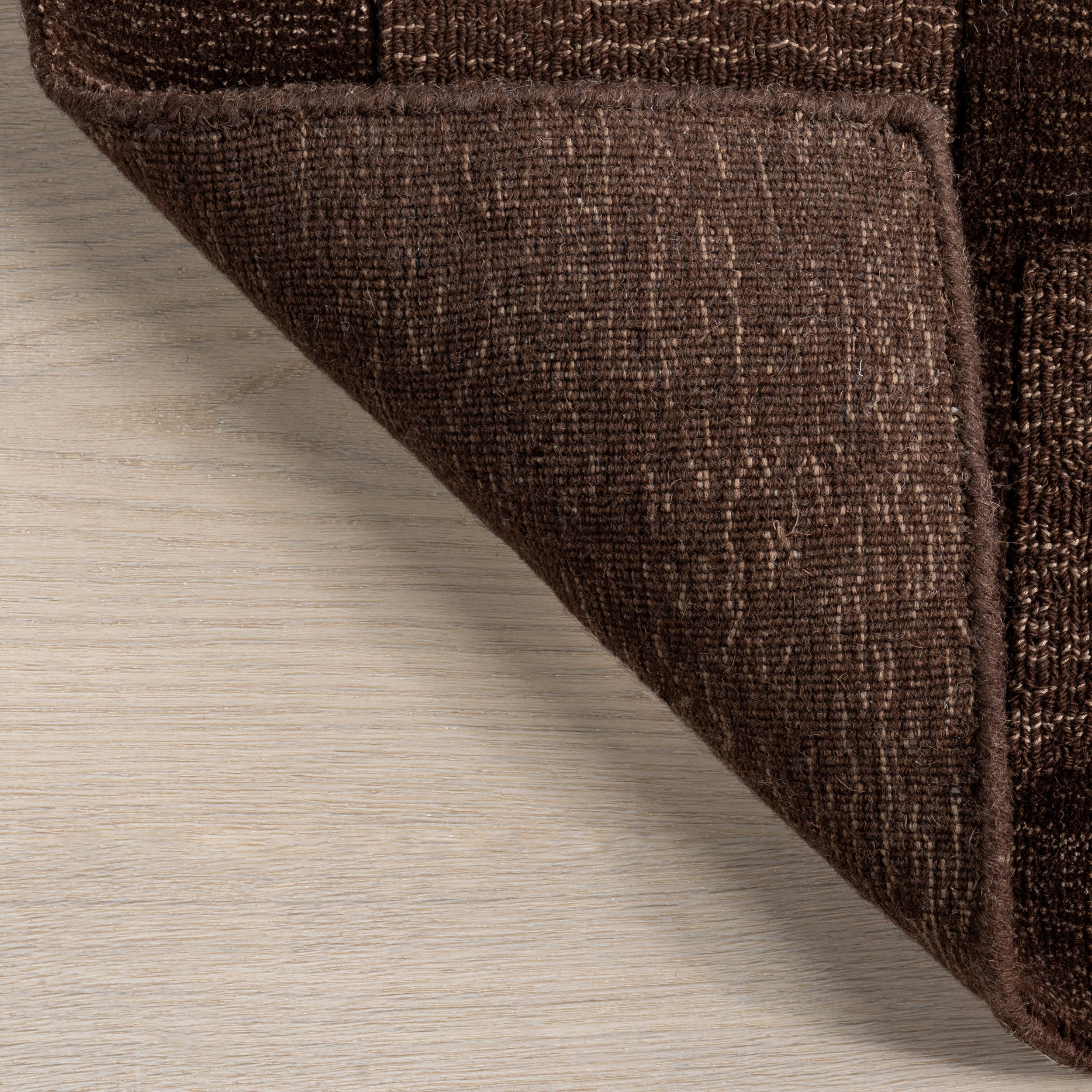 Petra High-Low Wool-Blend Rug | Truffle Brown