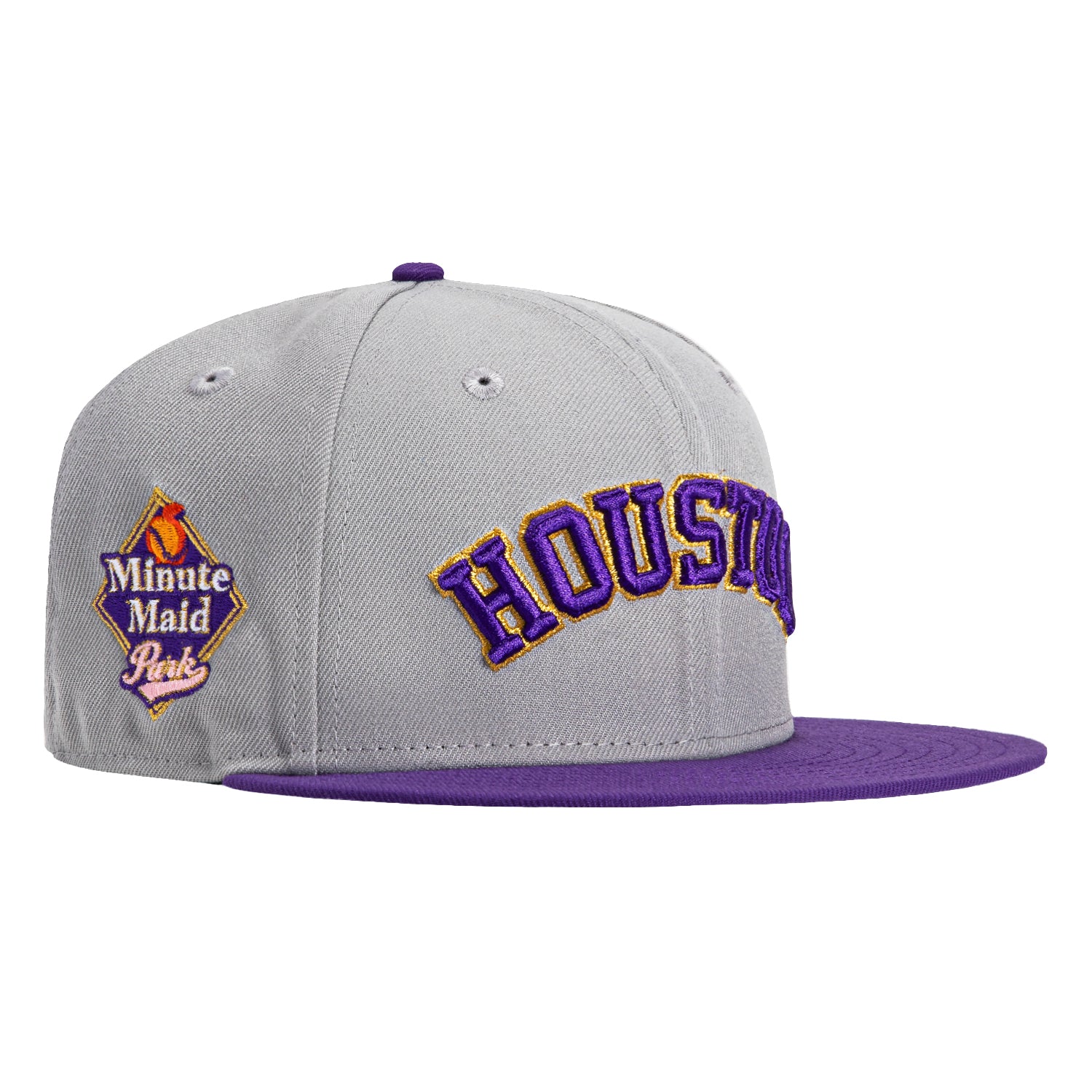 New Era 59Fifty Houston Astros Minute Maid Park Patch Word Hat - Grey, Purple